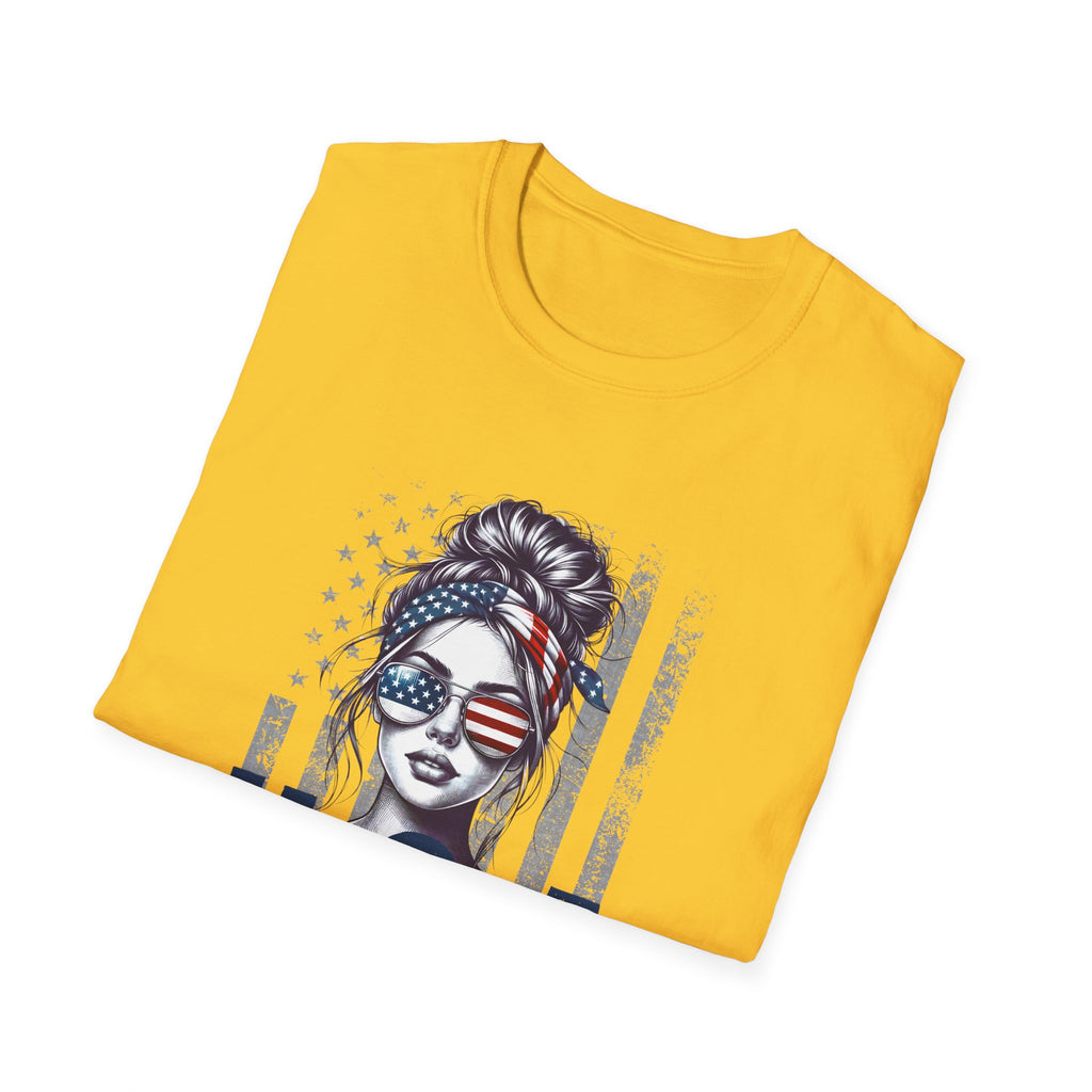 Patriotic Tee, America Shirt, July 4th Clothing, Red White Blue Top, All Gender Softstyle T-Shirt