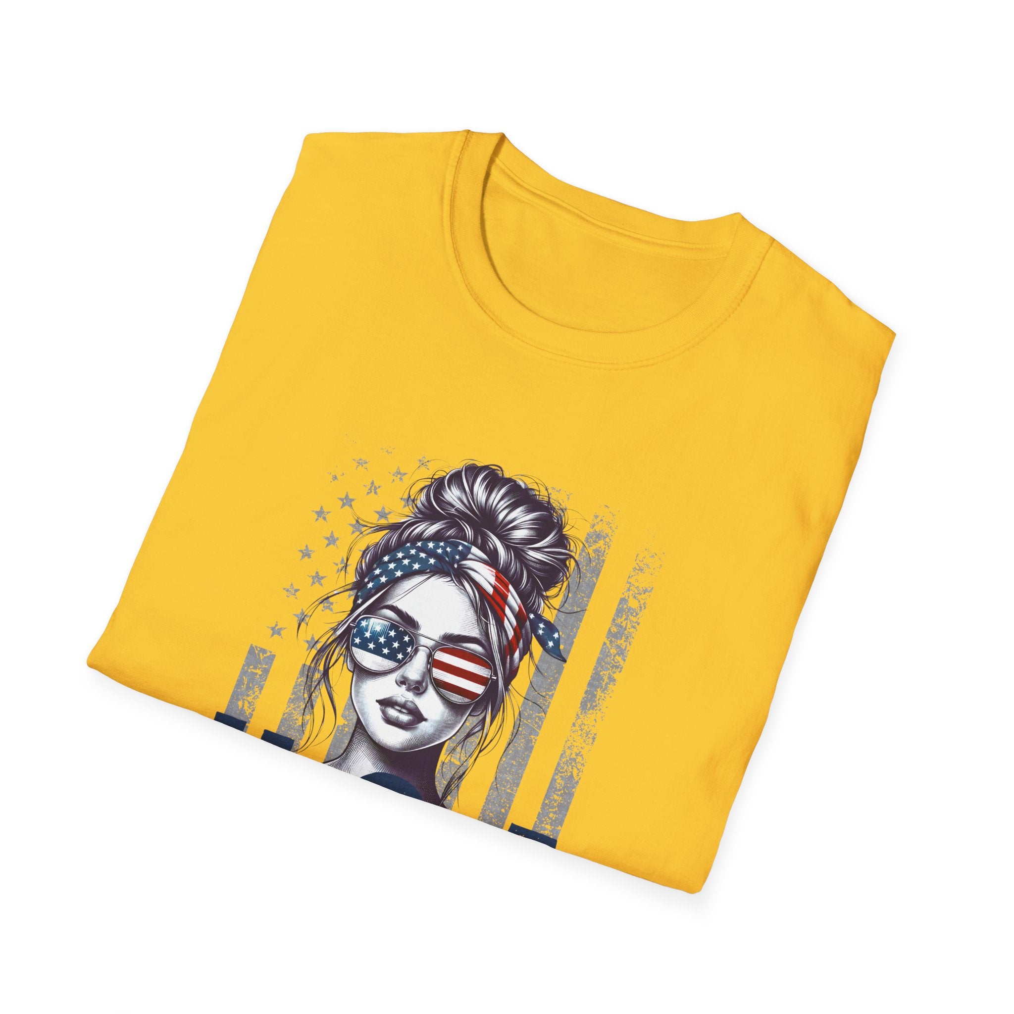 Patriotic Tee, America Shirt, July 4th Clothing, Red White Blue Top, All Gender Softstyle T-Shirt