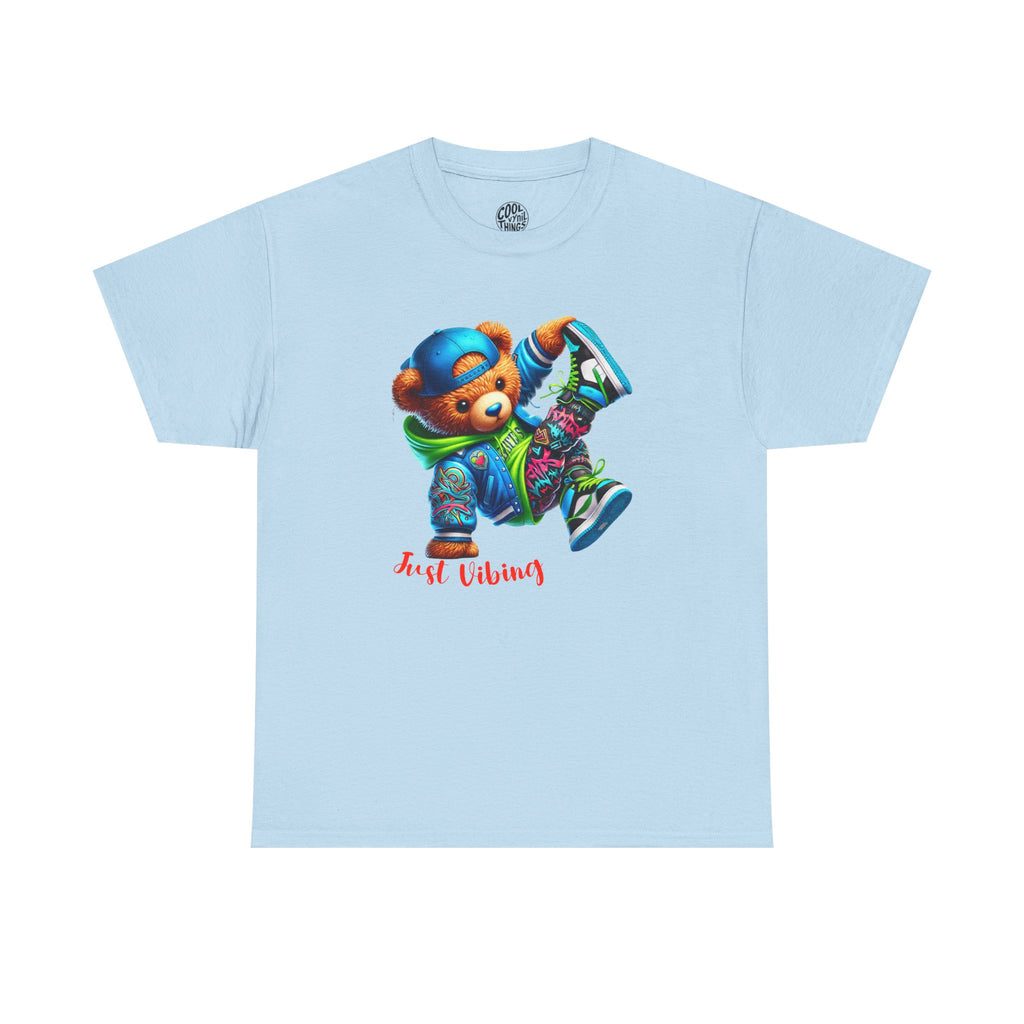 Vibrant Bear Graphic Tee, Unisex Heavy Cotton T-Shirt, Streetwear, Hip Hop Style, Gift for Teens, Trendy Graphic Shirt