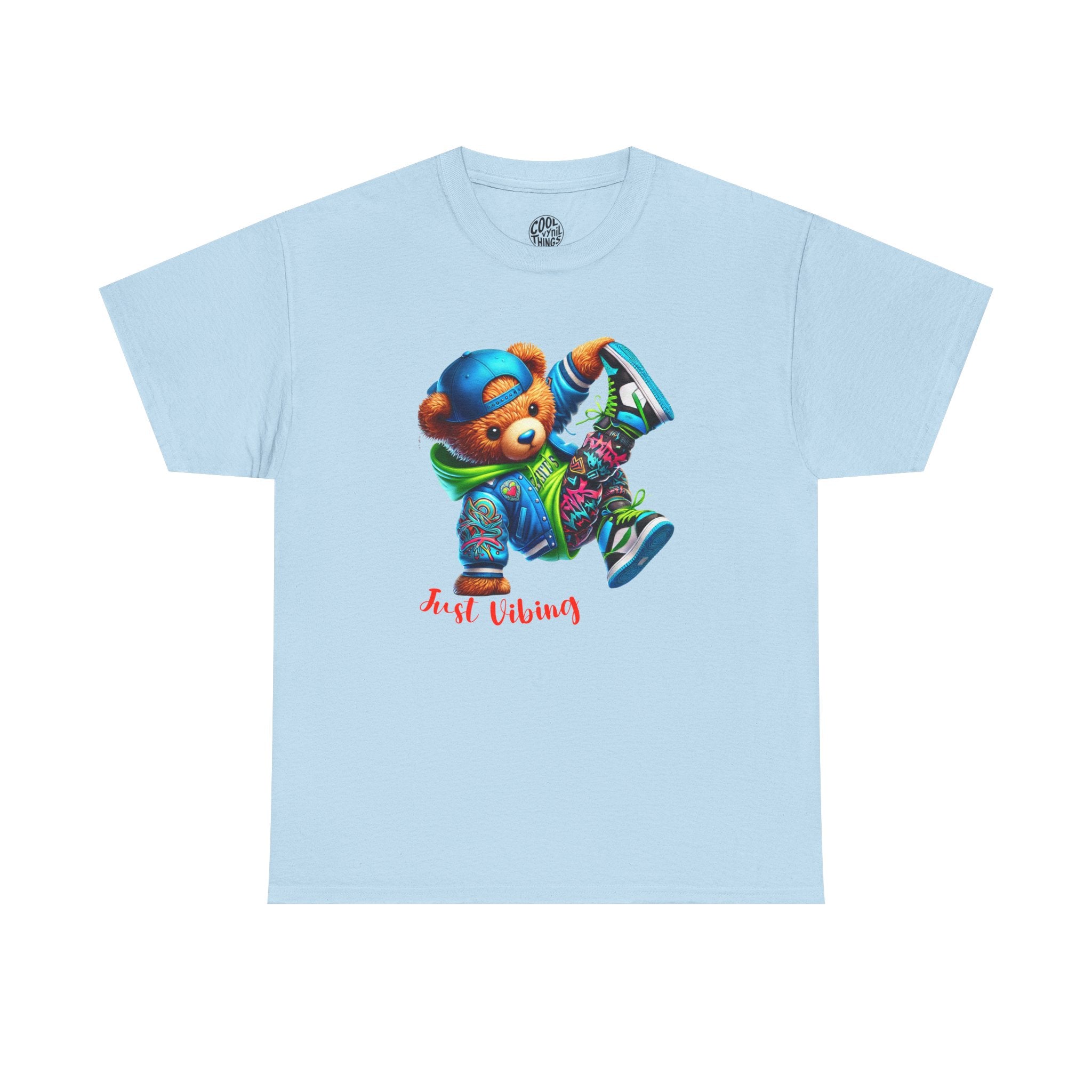 Vibrant Bear Graphic Tee, Unisex Heavy Cotton T-Shirt, Streetwear, Hip Hop Style, Gift for Teens, Trendy Graphic Shirt