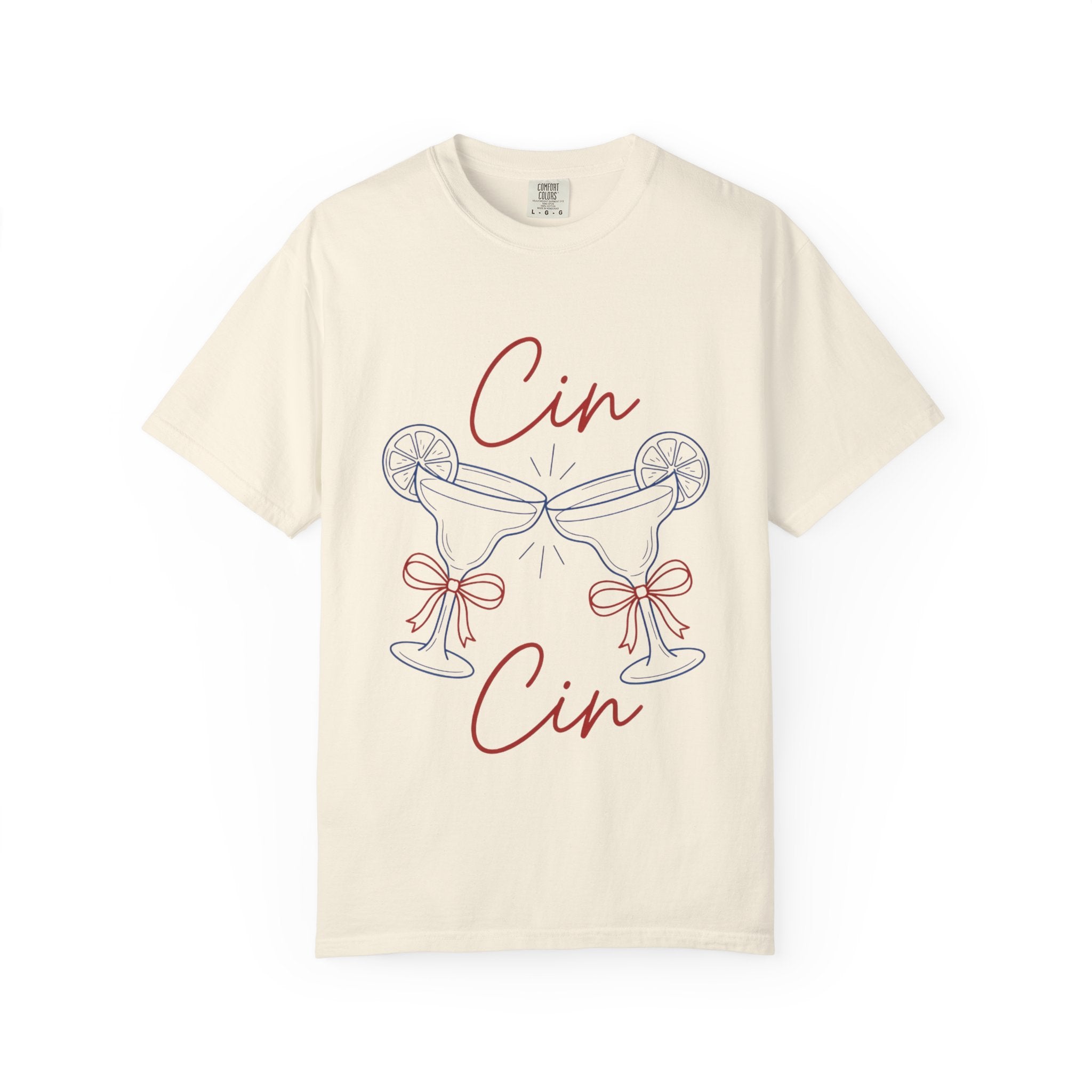 Cin Cin Cheers T-Shirt — Minimal Champagne Toast Graphic Tee