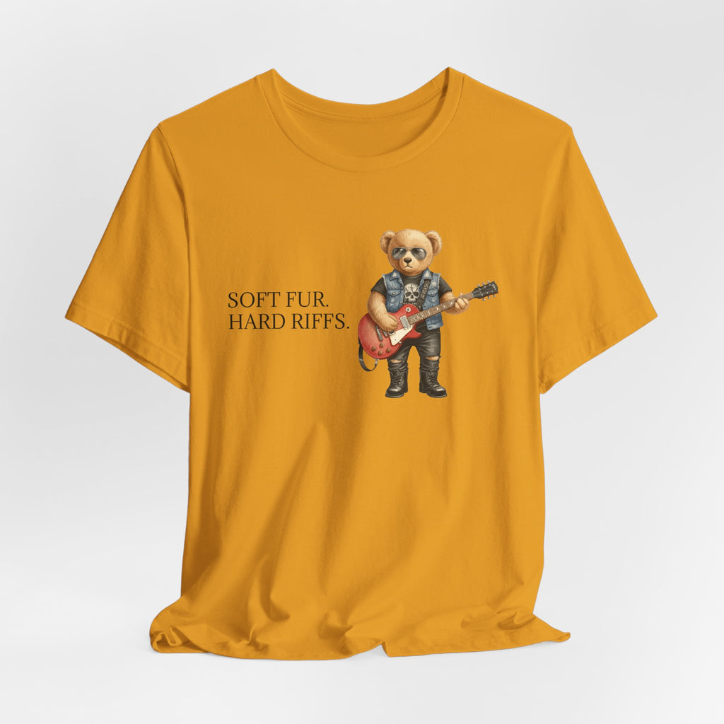 Soft Fur Hard Riffs bear with guitar T-Shirt