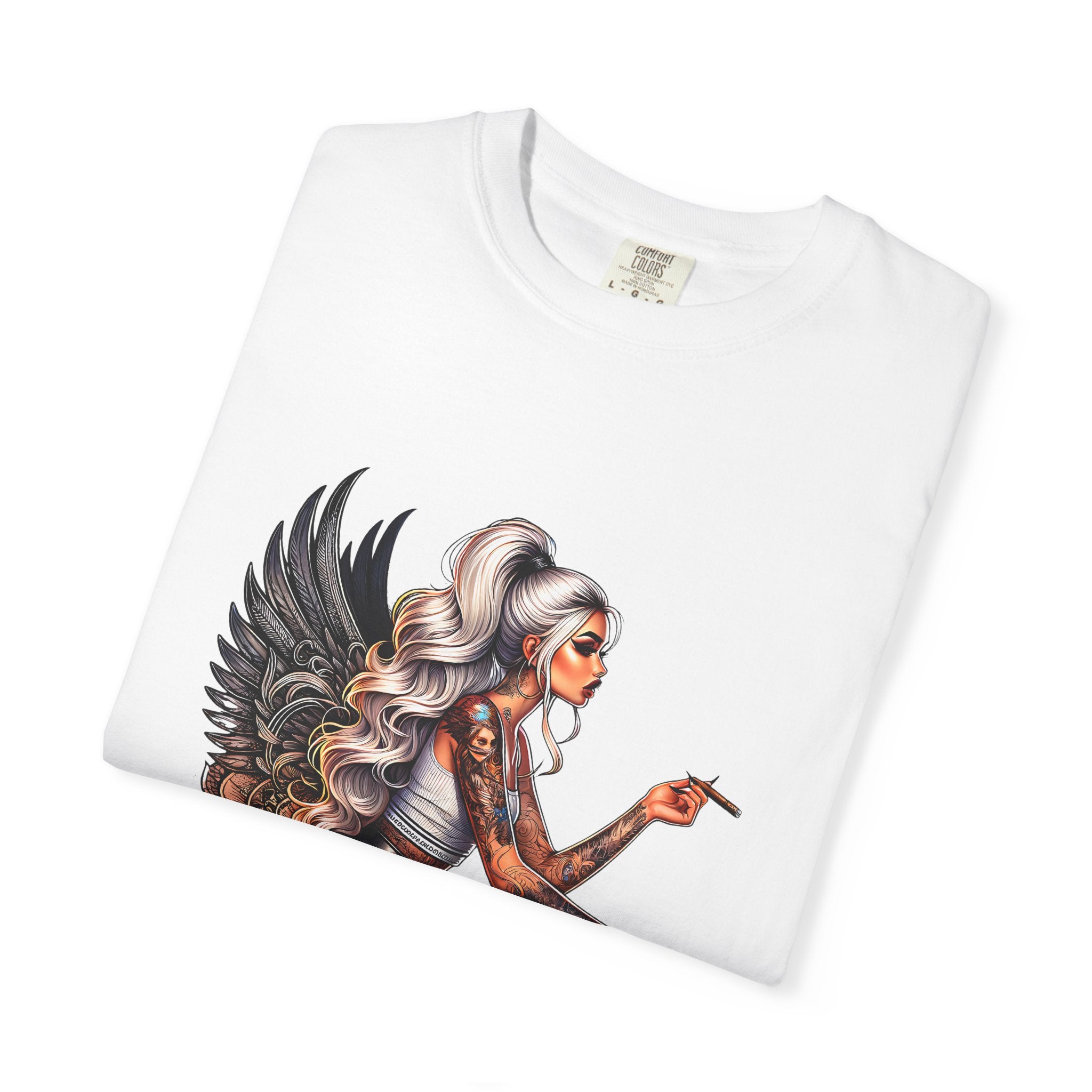 Badass Girl Garment-Dyed T-shirt, Rebel Chick Tee, Edgy Feminist Top, Cool Girl Tshirt, Unisex Graphic Shirt, Unique Streetwear Style