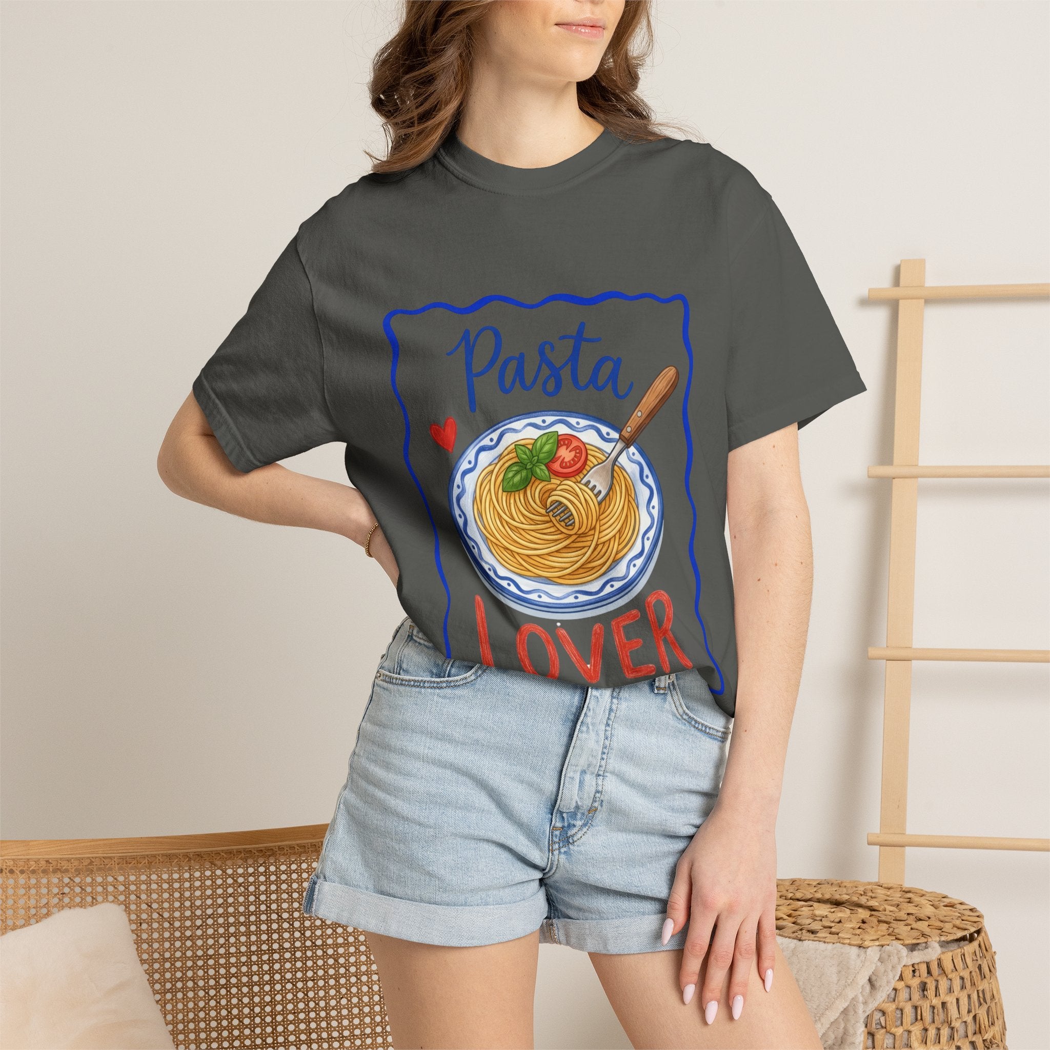 Pasta Lover plate illustration T-Shirt | Spaghetti graphic tee