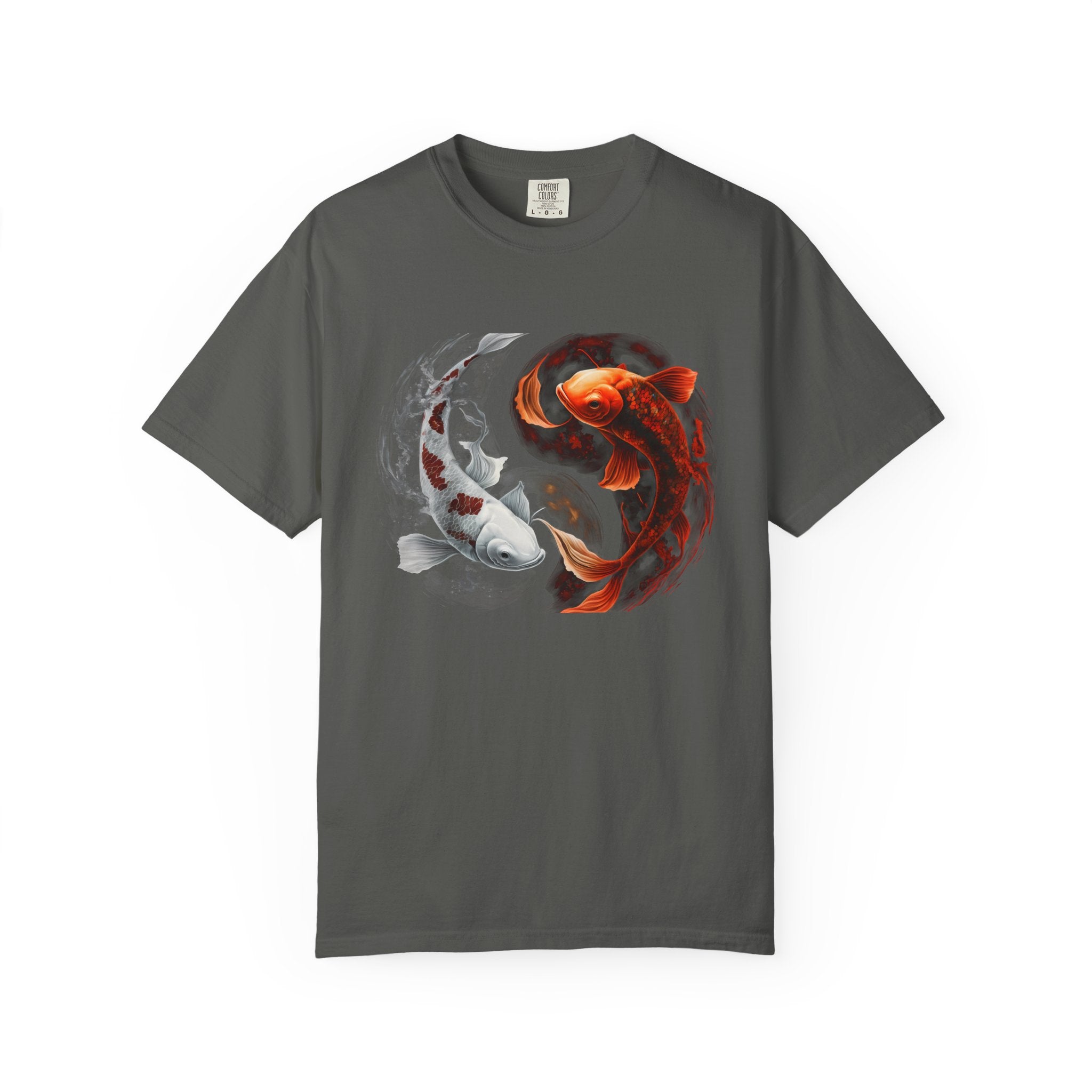 Koi Yin Yang T-Shirt — Red & White Koi Fish Graphic Tee