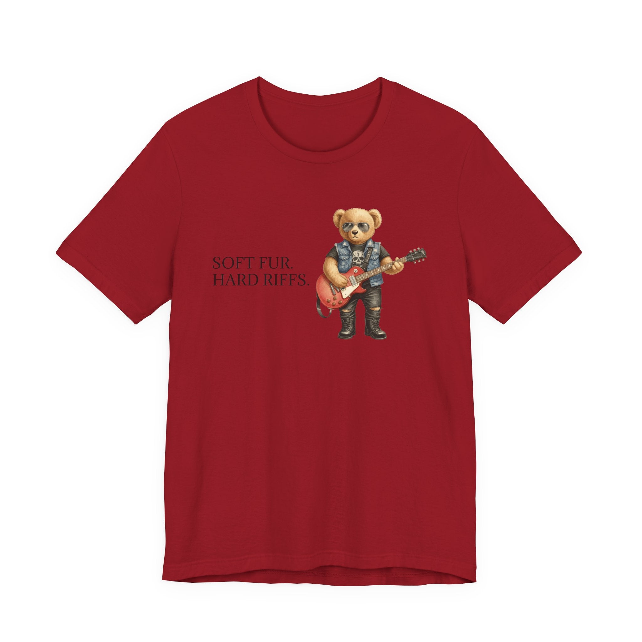 Soft Fur Hard Riffs bear with guitar T-Shirt