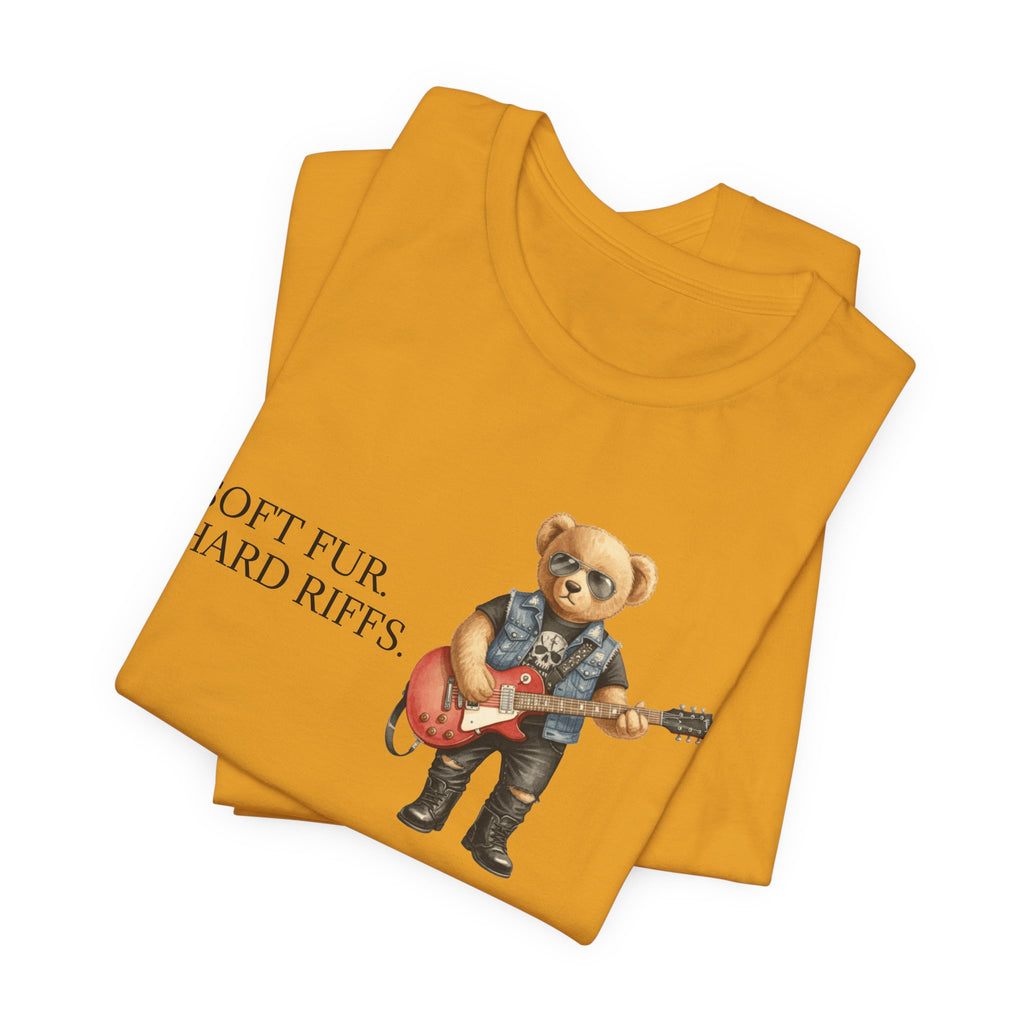 Soft Fur Hard Riffs bear with guitar T-Shirt