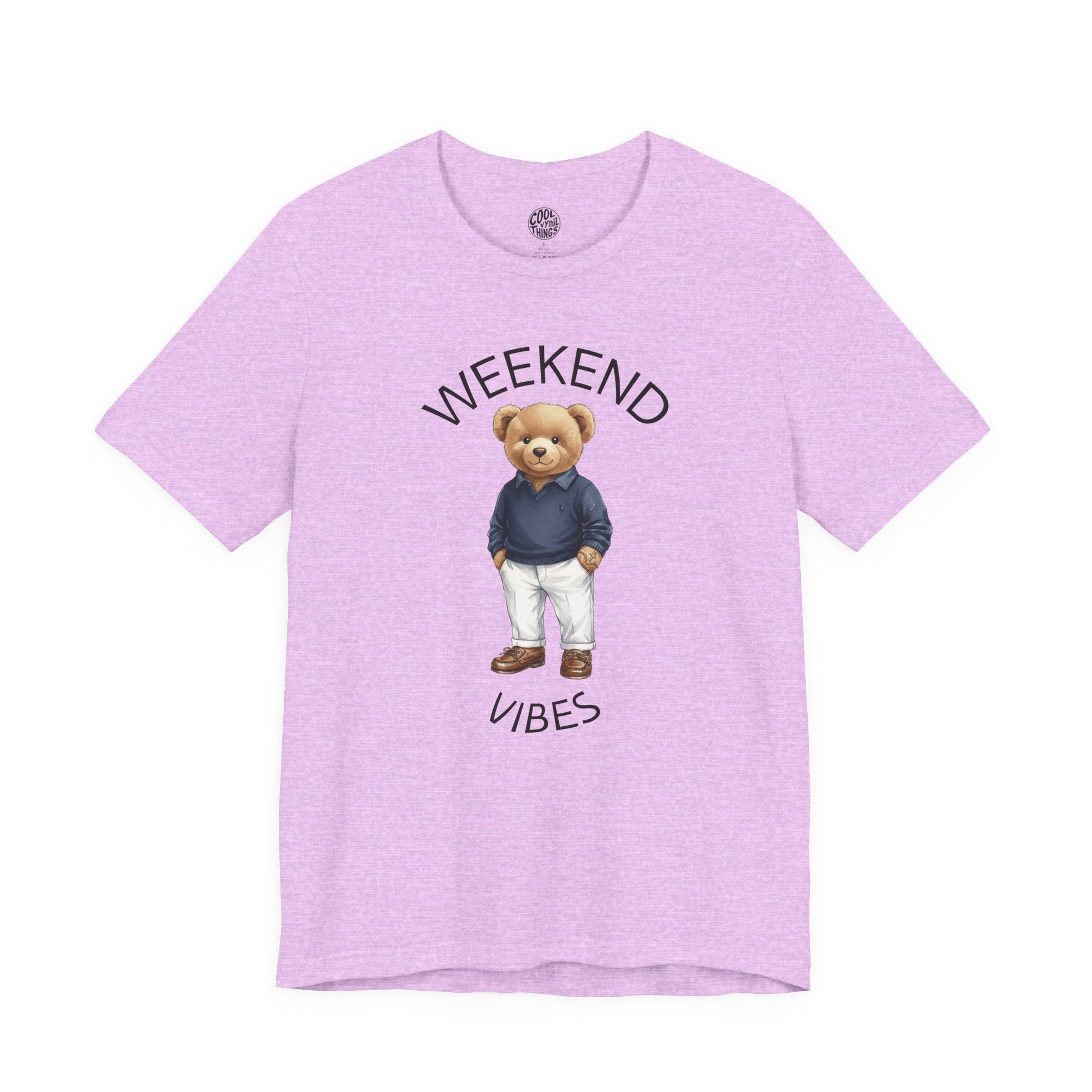 Weekend Vibes Teddy Bear T-Shirt | Casual Cute Graphic Tee