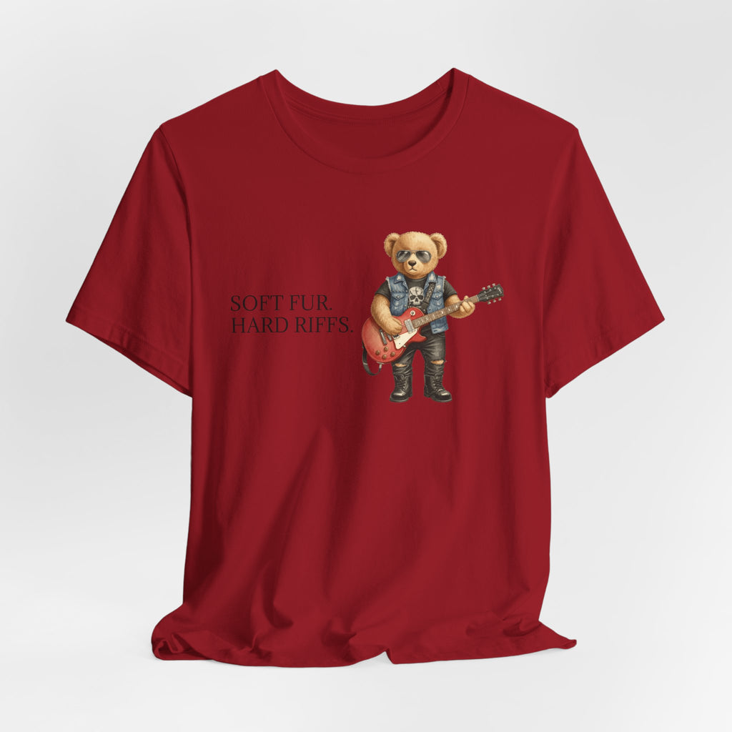 Soft Fur Hard Riffs bear with guitar T-Shirt