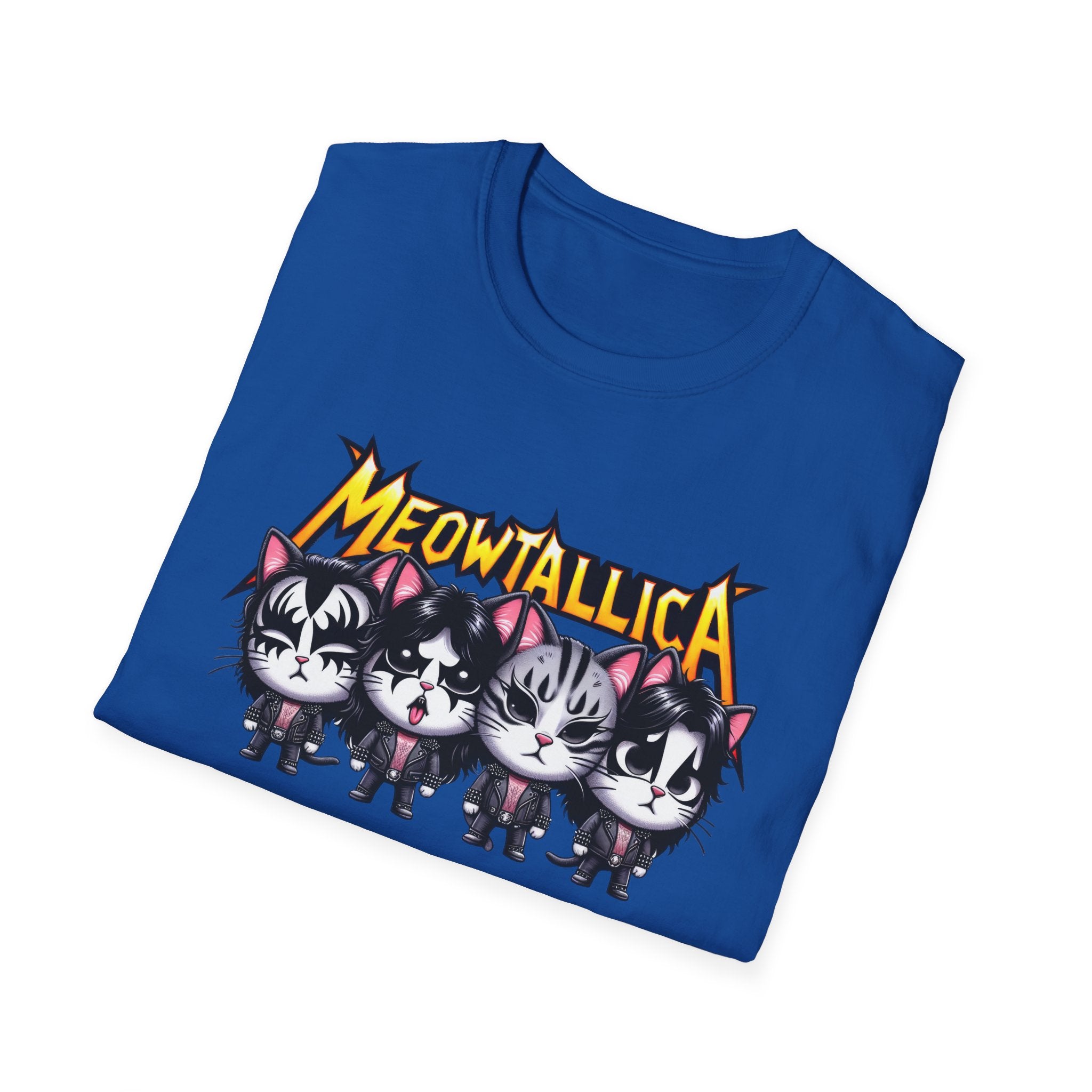 Meowtallica Cat Lover Unisex Softstyle Tee, Graphic Tee, Funny Cat Shirt, Cat Mom Gift, Cat Dad Tee, Cat Lady Tee