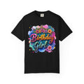 Birthday Girl T-shirt | Floral Watercolor Script, Colorful Confetti Design