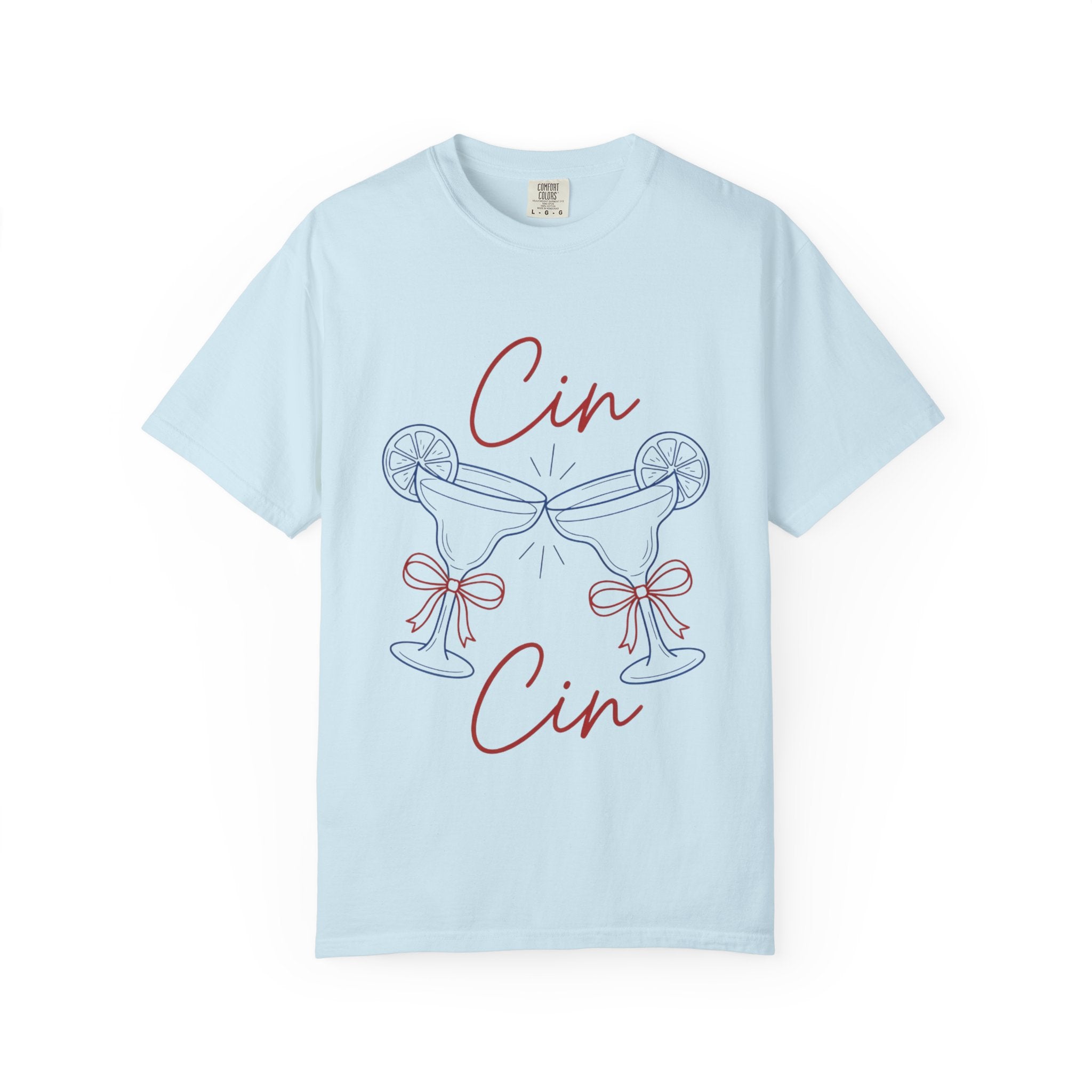 Cin Cin Cheers T-Shirt — Minimal Champagne Toast Graphic Tee