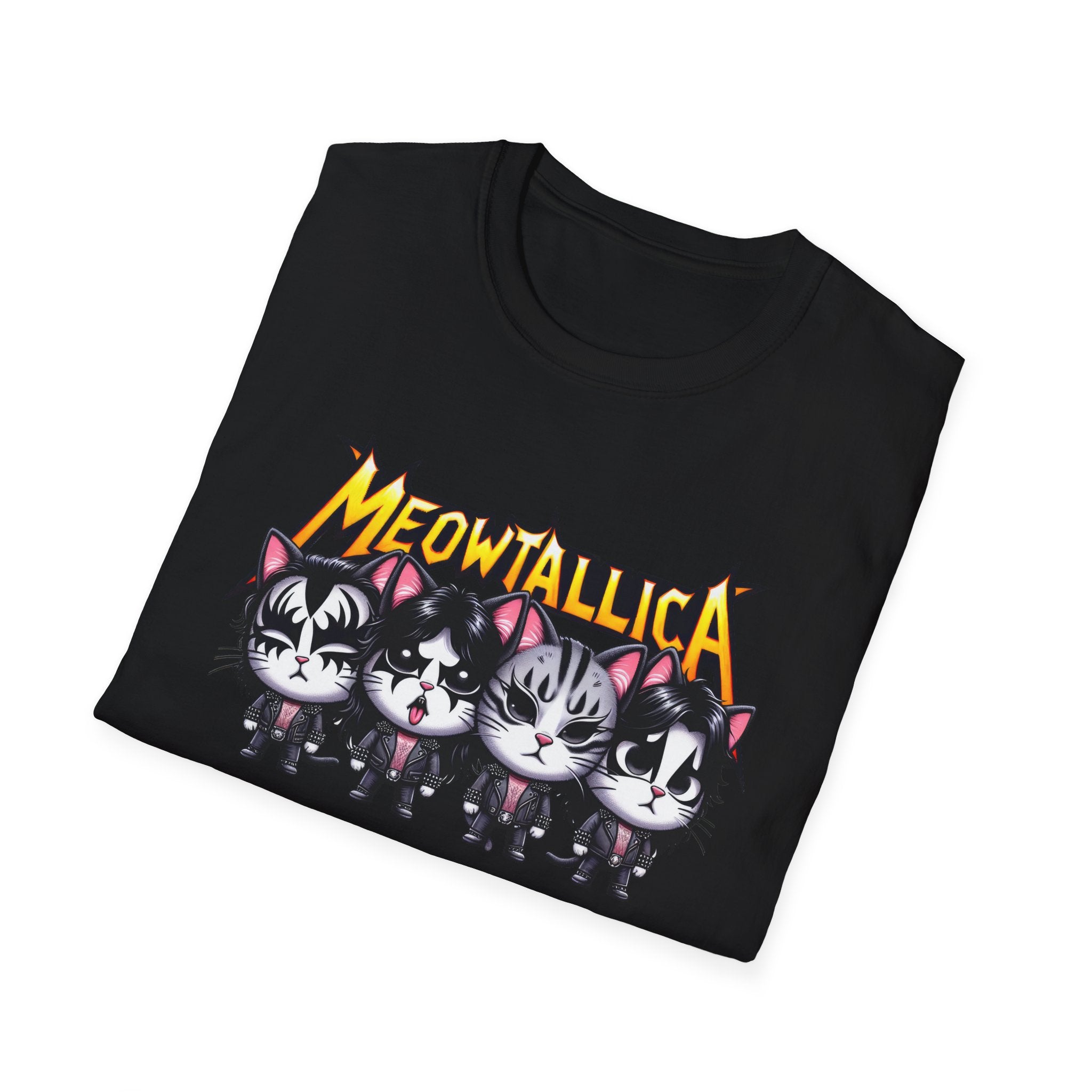 Meowtallica Cat Lover Unisex Softstyle Tee, Graphic Tee, Funny Cat Shirt, Cat Mom Gift, Cat Dad Tee, Cat Lady Tee