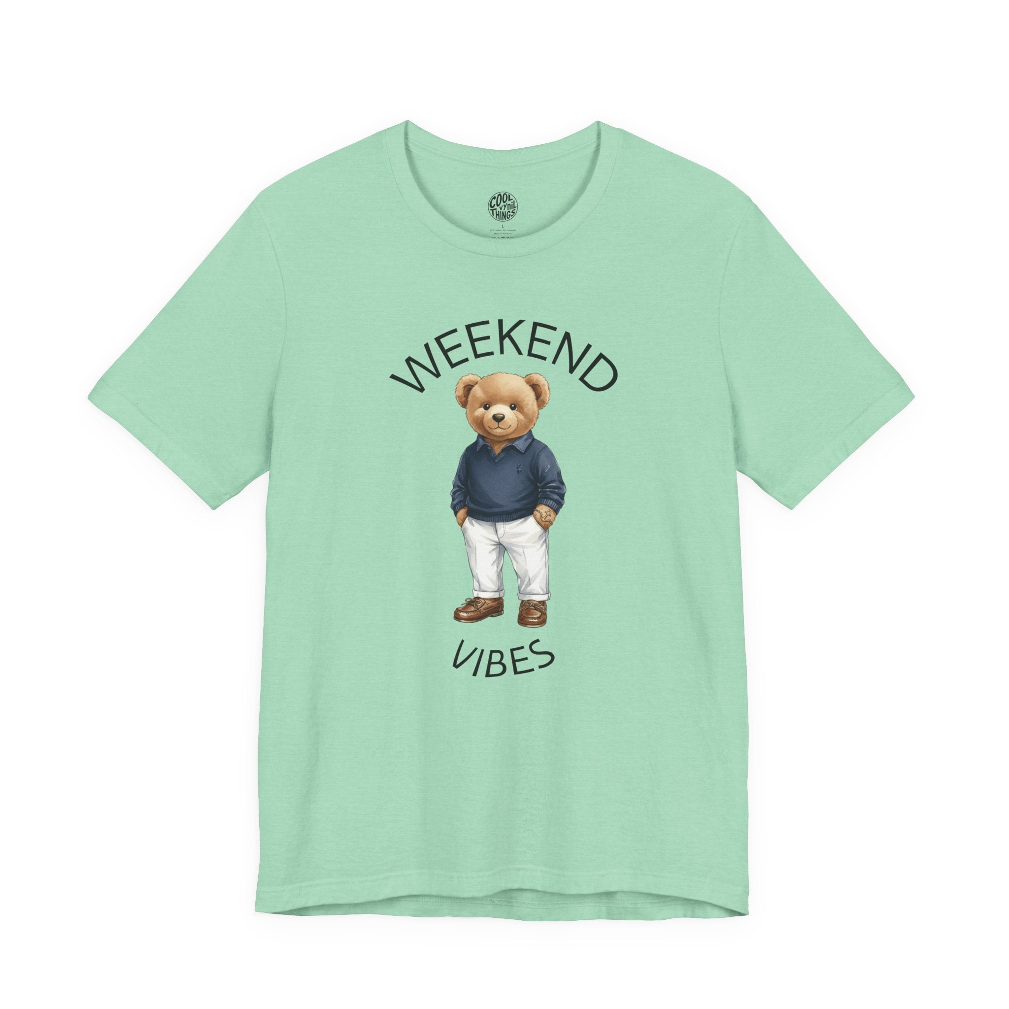 Weekend Vibes Teddy Bear T-Shirt | Casual Cute Graphic Tee