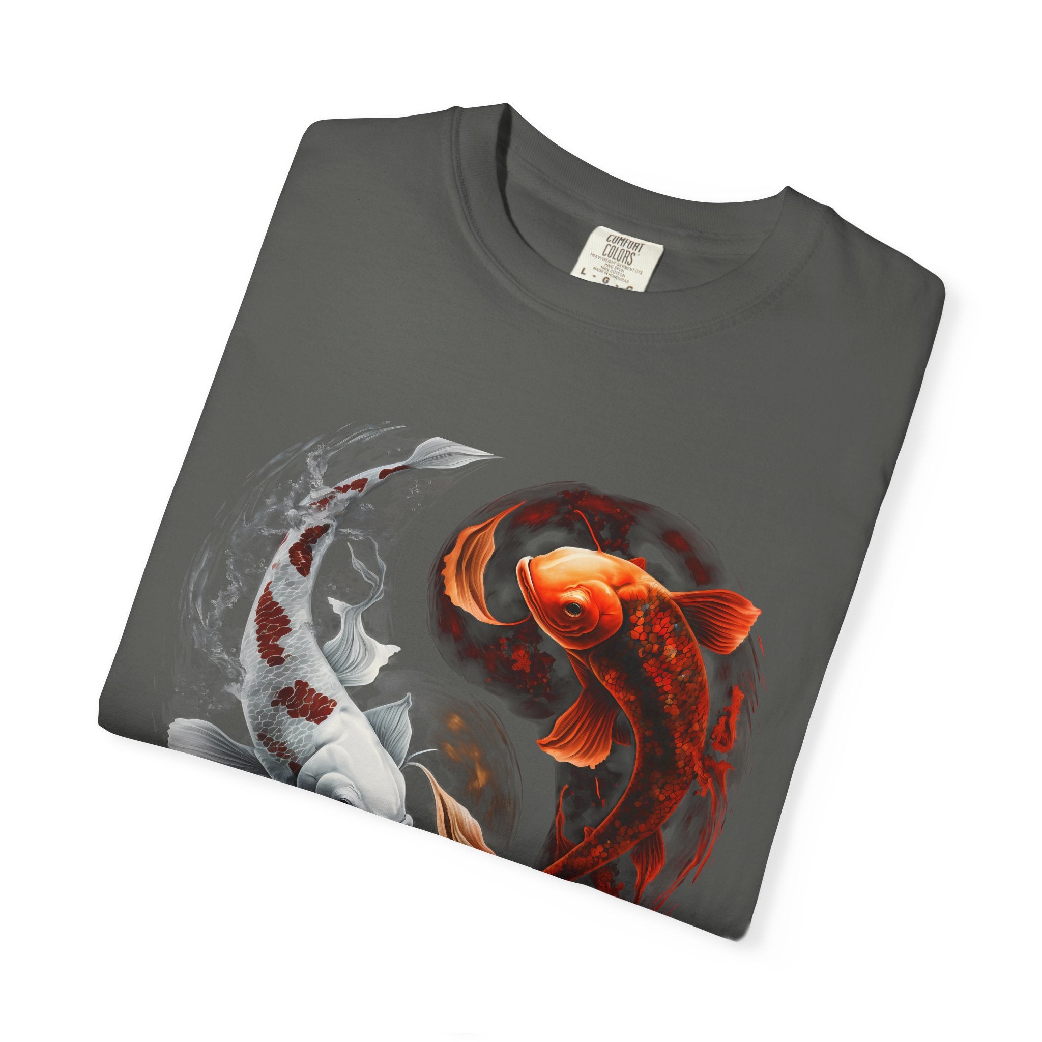 Koi Yin Yang T-Shirt — Red & White Koi Fish Graphic Tee
