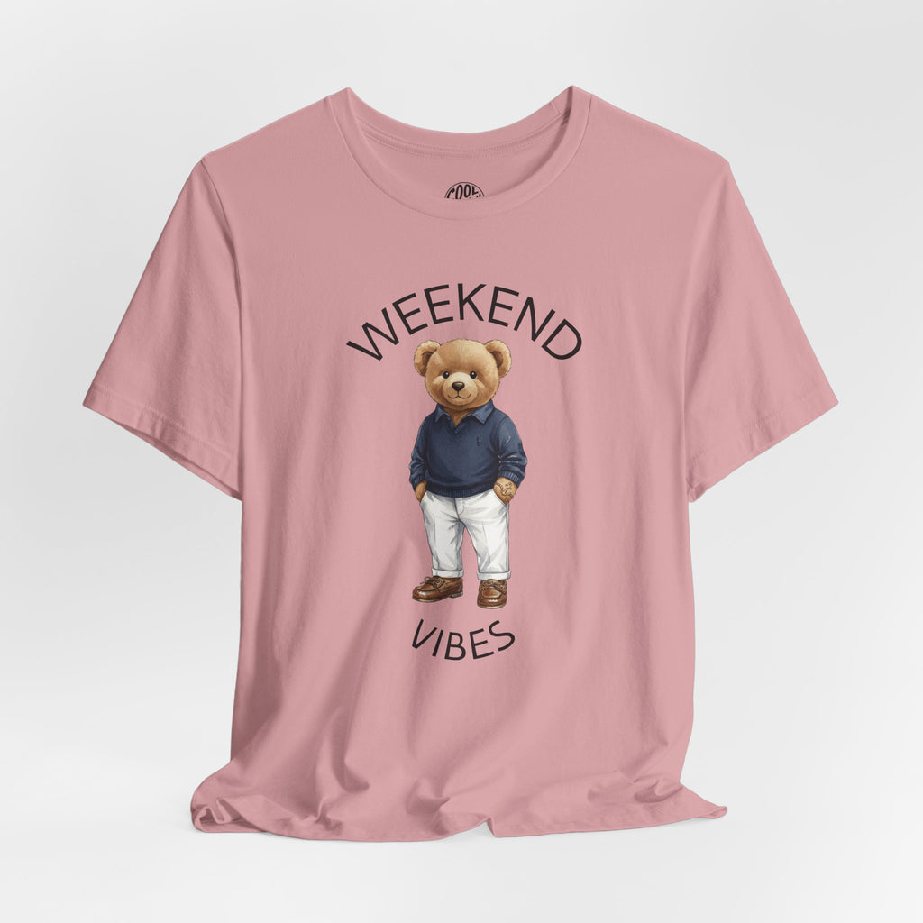 Weekend Vibes Teddy Bear T-Shirt | Casual Cute Graphic Tee