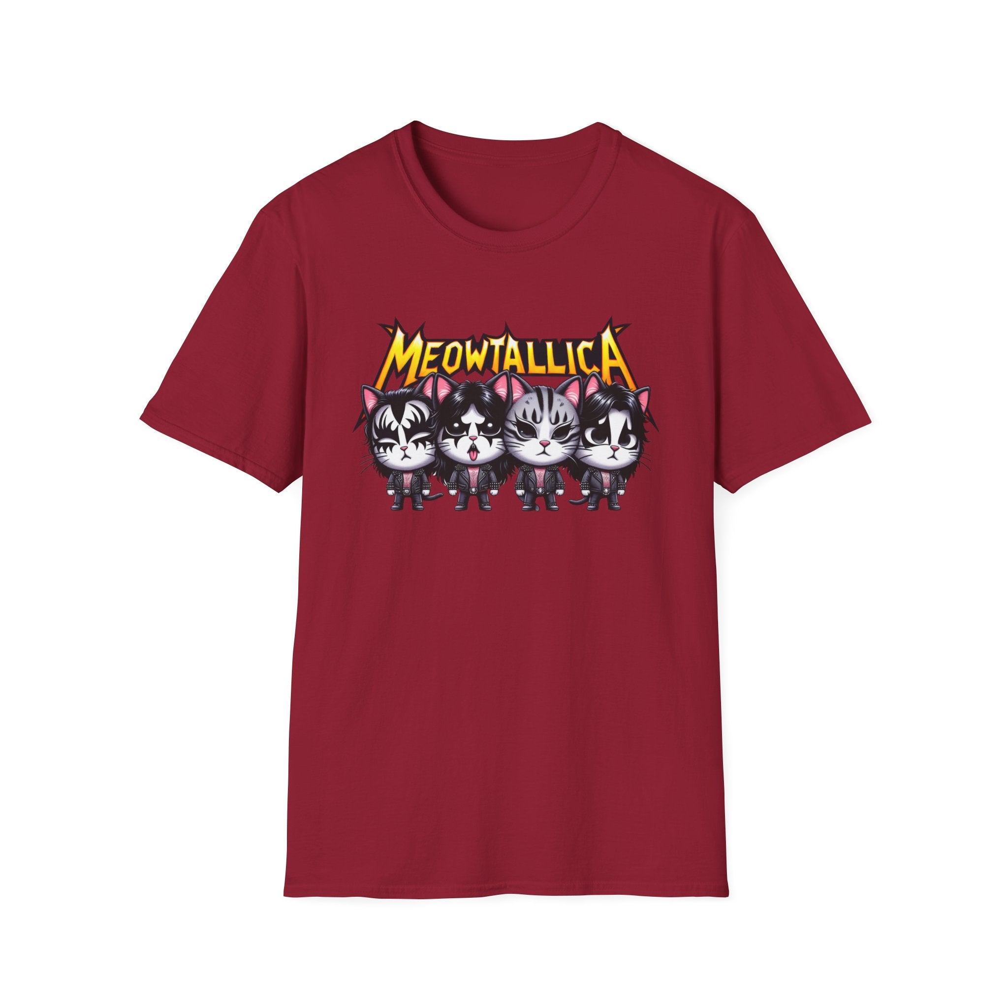 Meowtallica Cat Lover Unisex Softstyle Tee, Graphic Tee, Funny Cat Shirt, Cat Mom Gift, Cat Dad Tee, Cat Lady Tee