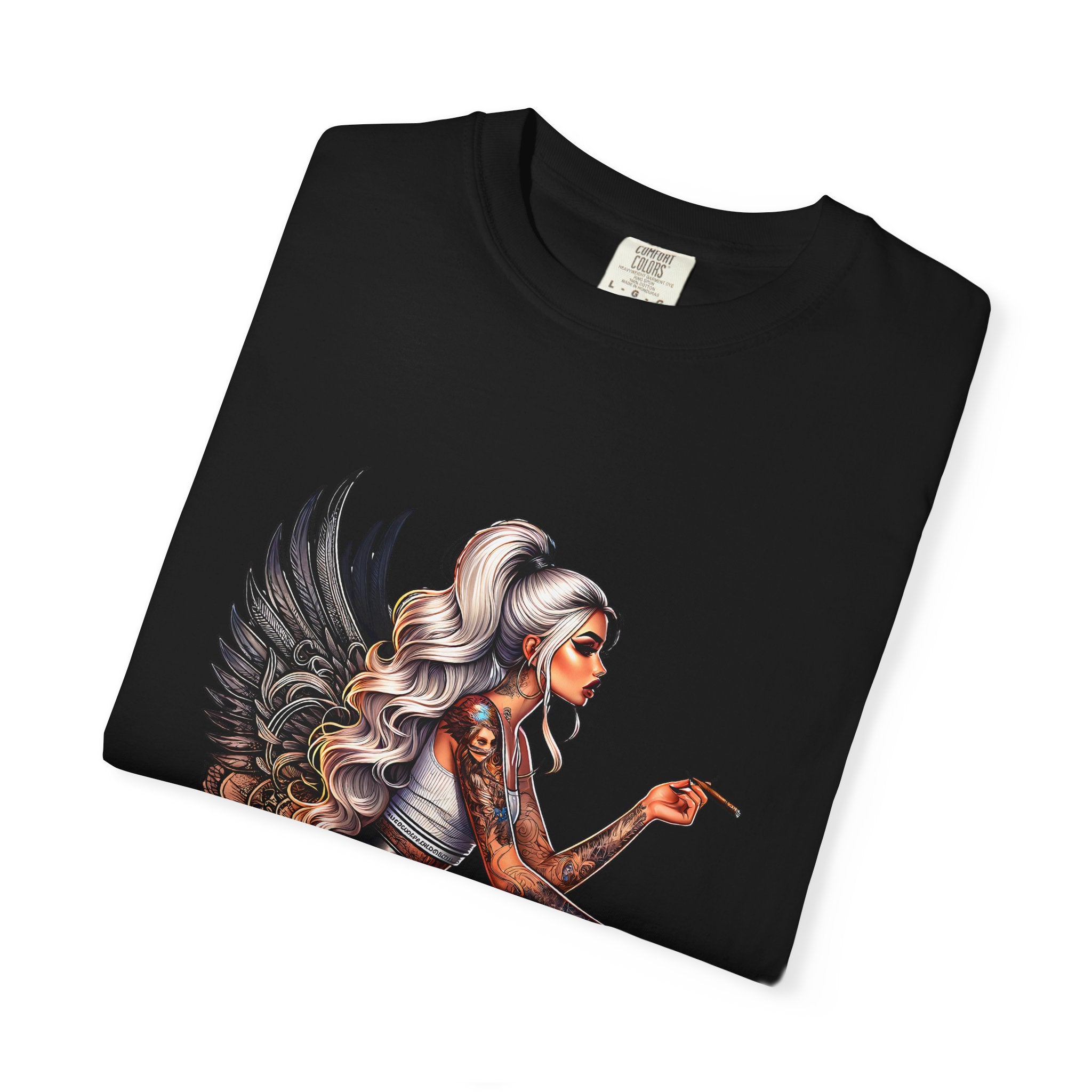 Badass Girl Garment-Dyed T-shirt, Rebel Chick Tee, Edgy Feminist Top, Cool Girl Tshirt, Unisex Graphic Shirt, Unique Streetwear Style