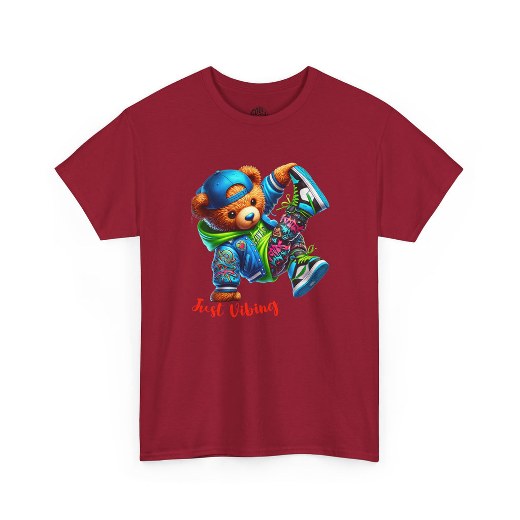 Vibrant Bear Graphic Tee, Unisex Heavy Cotton T-Shirt, Streetwear, Hip Hop Style, Gift for Teens, Trendy Graphic Shirt