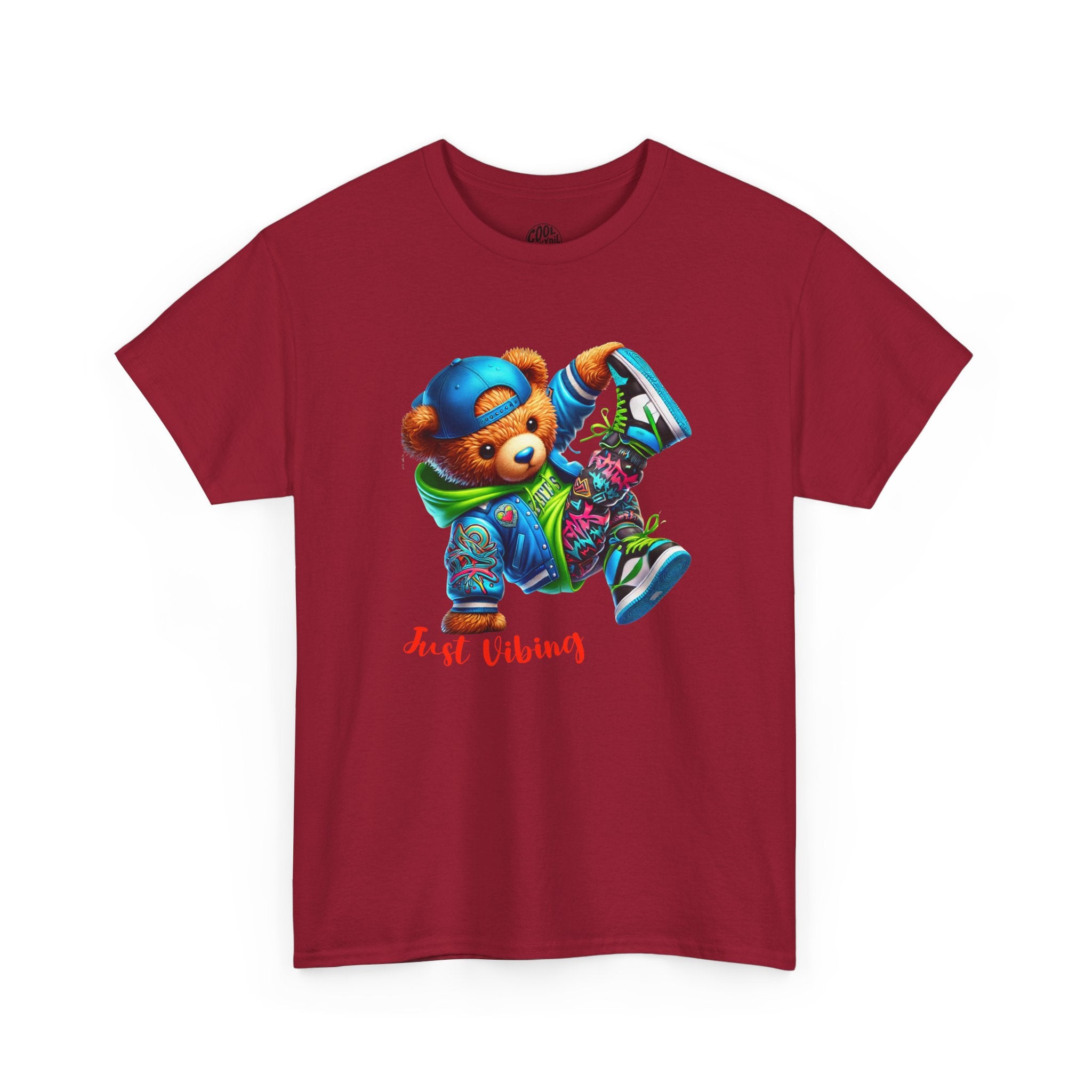 Vibrant Bear Graphic Tee, Unisex Heavy Cotton T-Shirt, Streetwear, Hip Hop Style, Gift for Teens, Trendy Graphic Shirt