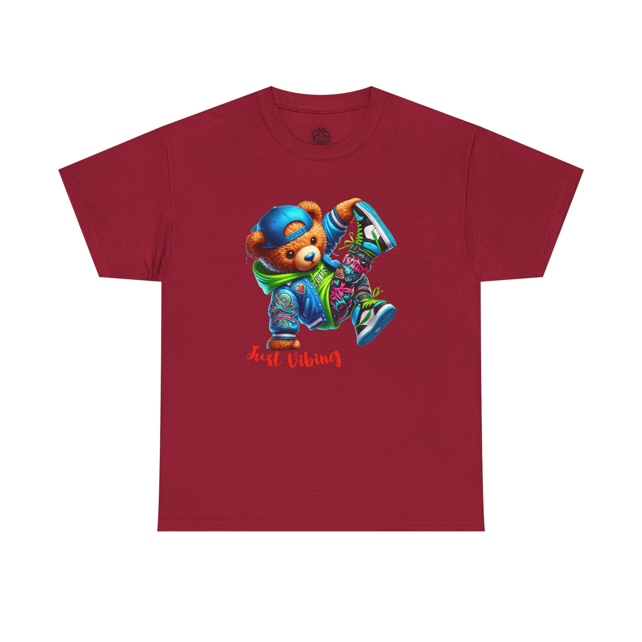 Vibrant Bear Graphic Tee, Unisex Heavy Cotton T-Shirt, Streetwear, Hip Hop Style, Gift for Teens, Trendy Graphic Shirt