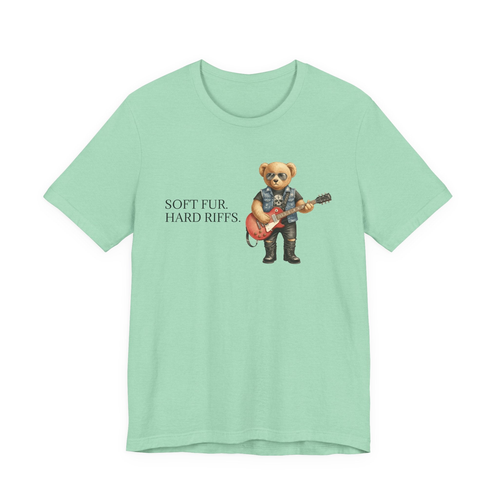 Soft Fur Hard Riffs bear with guitar T-Shirt