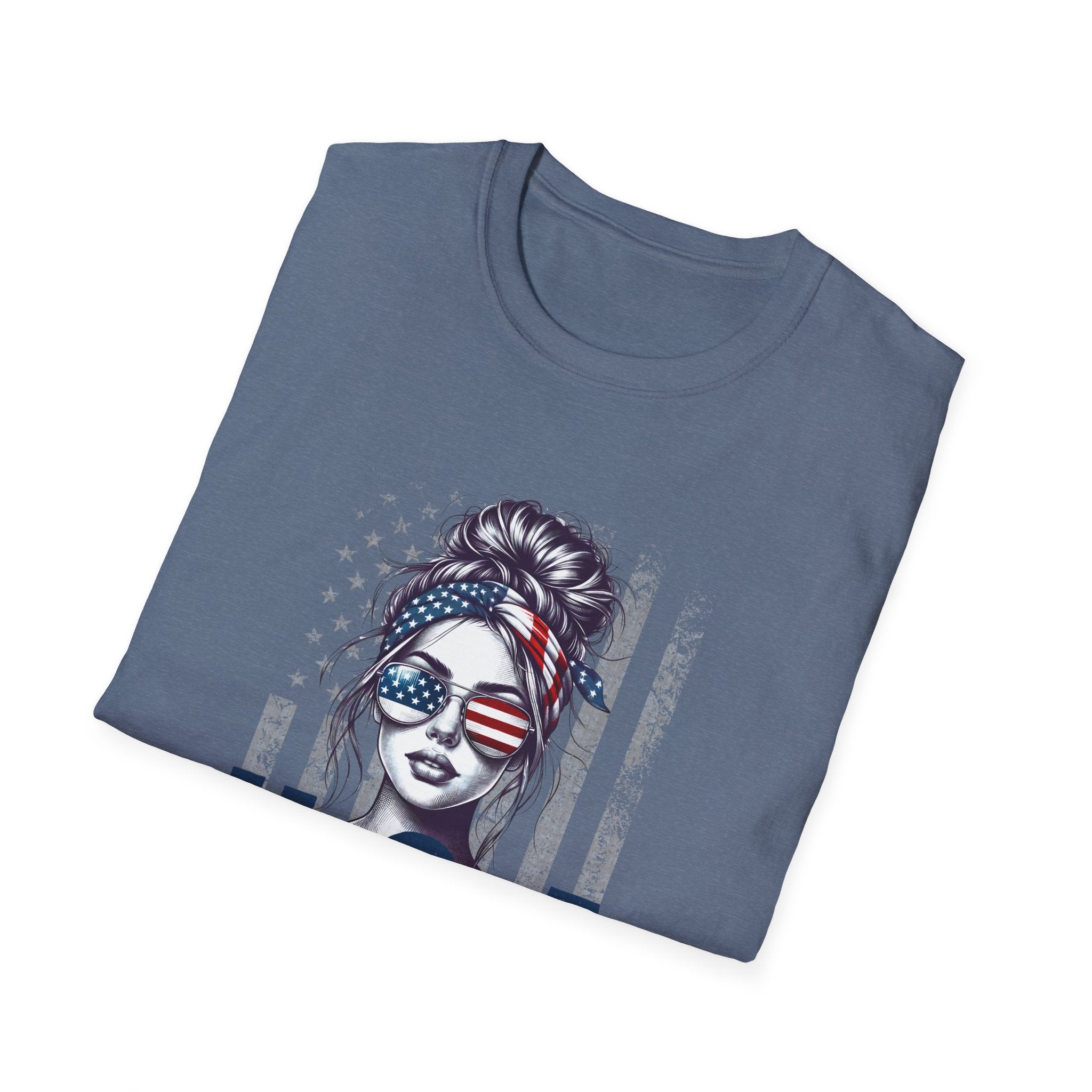 Patriotic Tee, America Shirt, July 4th Clothing, Red White Blue Top, All Gender Softstyle T-Shirt