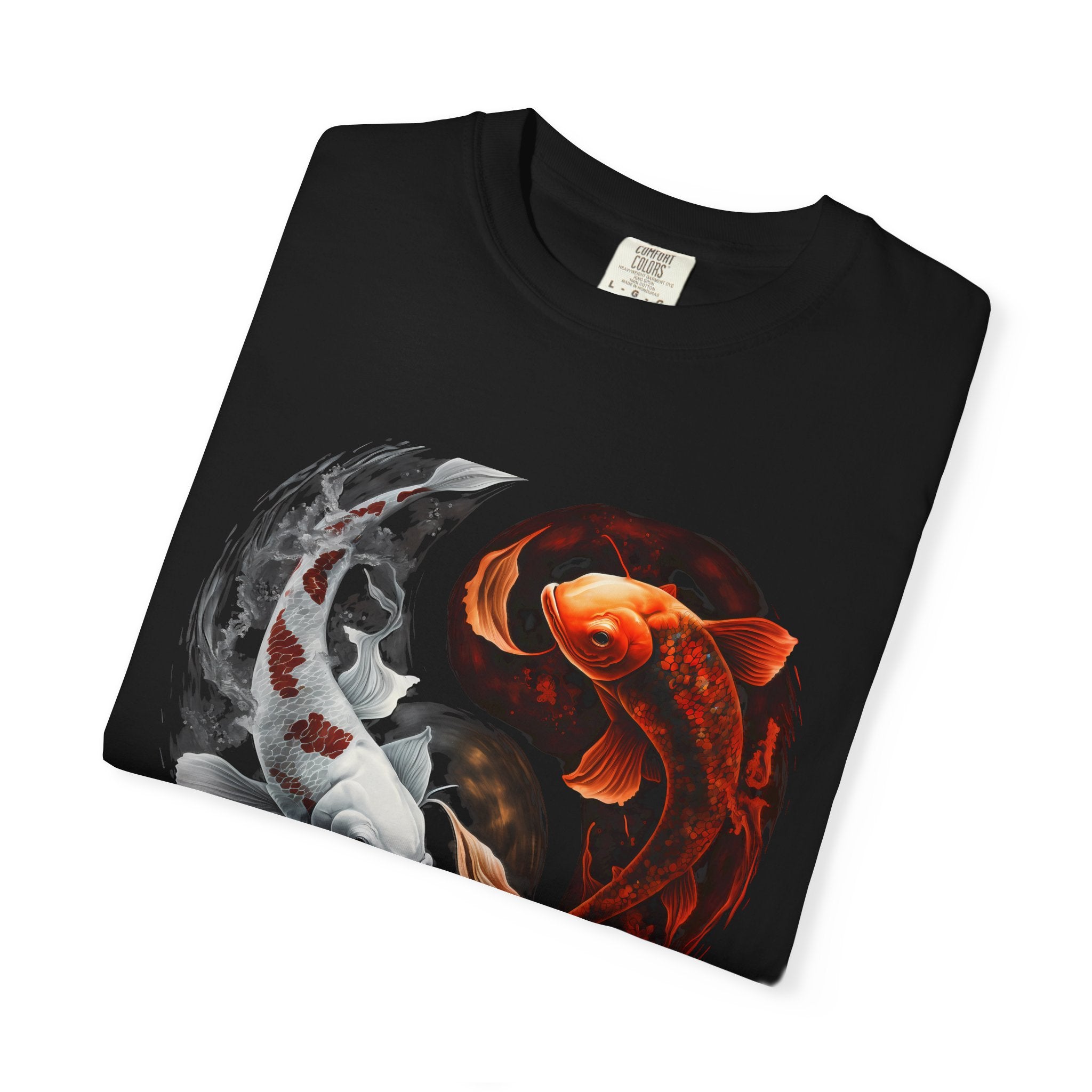 Koi Yin Yang T-Shirt — Red & White Koi Fish Graphic Tee