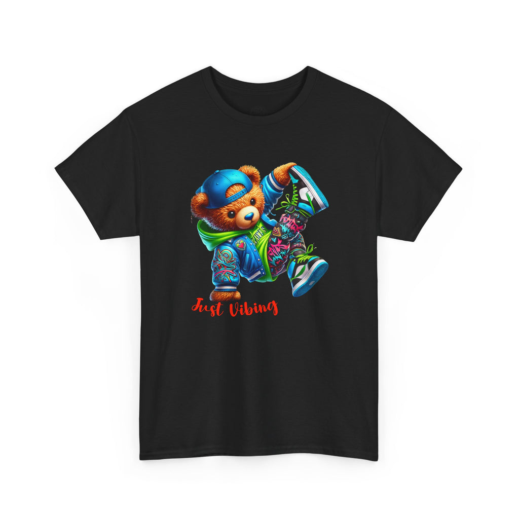 Vibrant Bear Graphic Tee, Unisex Heavy Cotton T-Shirt, Streetwear, Hip Hop Style, Gift for Teens, Trendy Graphic Shirt