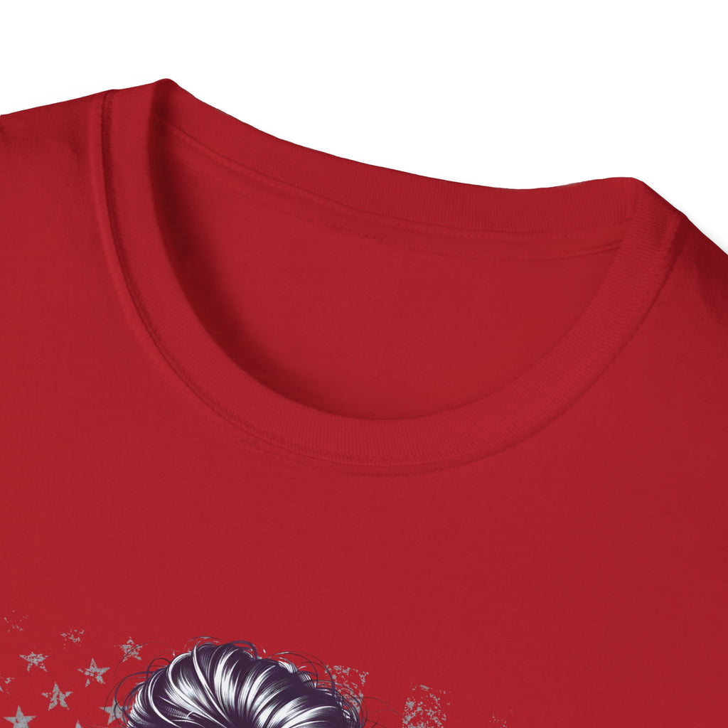 Patriotic Tee, America Shirt, July 4th Clothing, Red White Blue Top, All Gender Softstyle T-Shirt