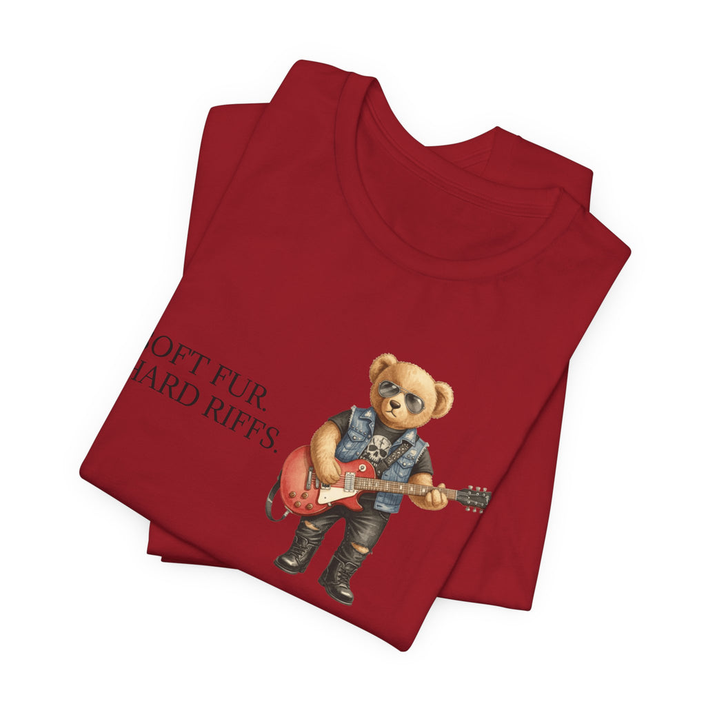 Soft Fur Hard Riffs bear with guitar T-Shirt