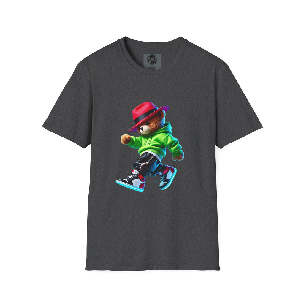 Skateboarding Bear T-Shirt, Unisex Funny Graphic Tee, Trendy Streetwear, Gift for Hip-Hop Lovers, Casual Everyday Wear