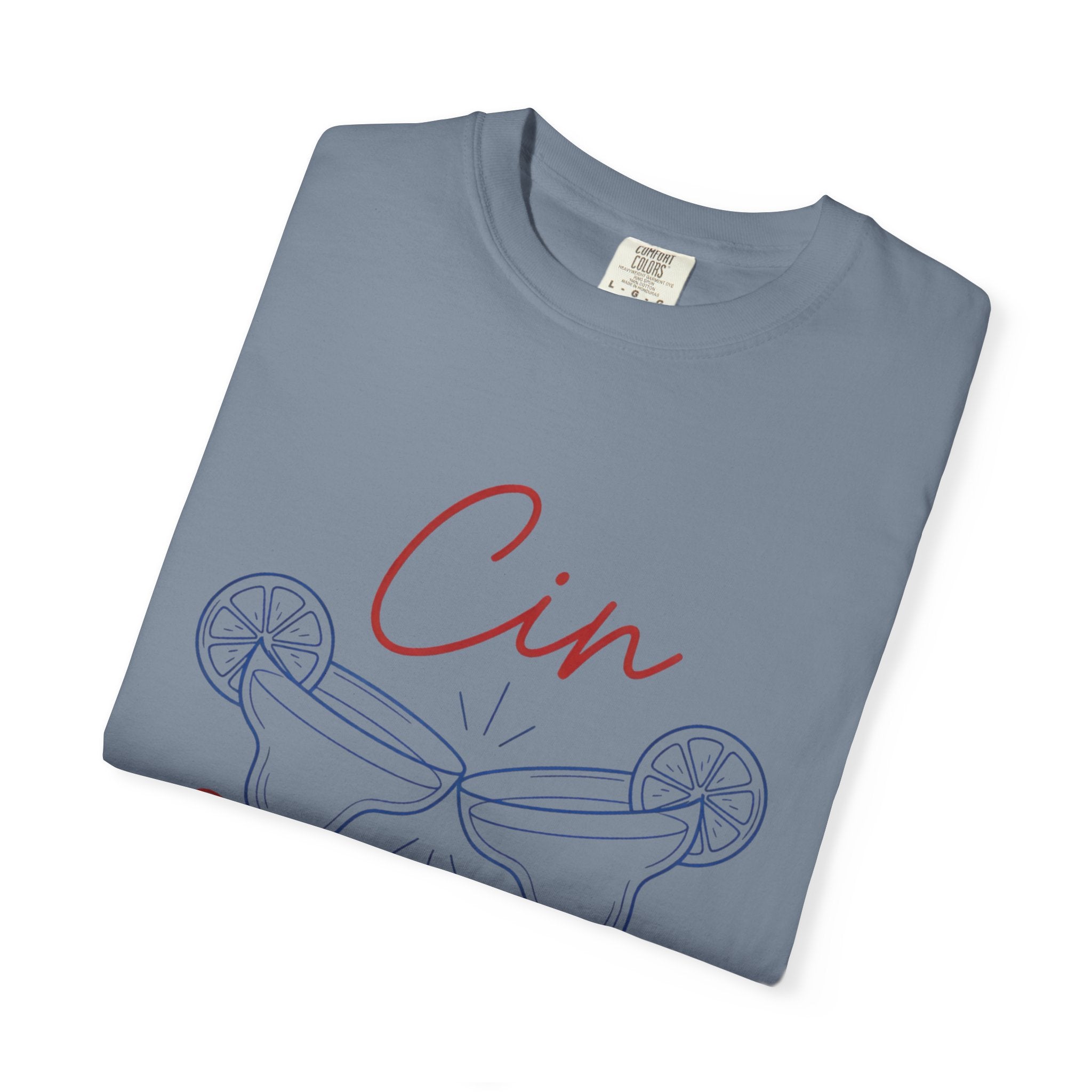 Cin Cin Cheers T-Shirt — Minimal Champagne Toast Graphic Tee
