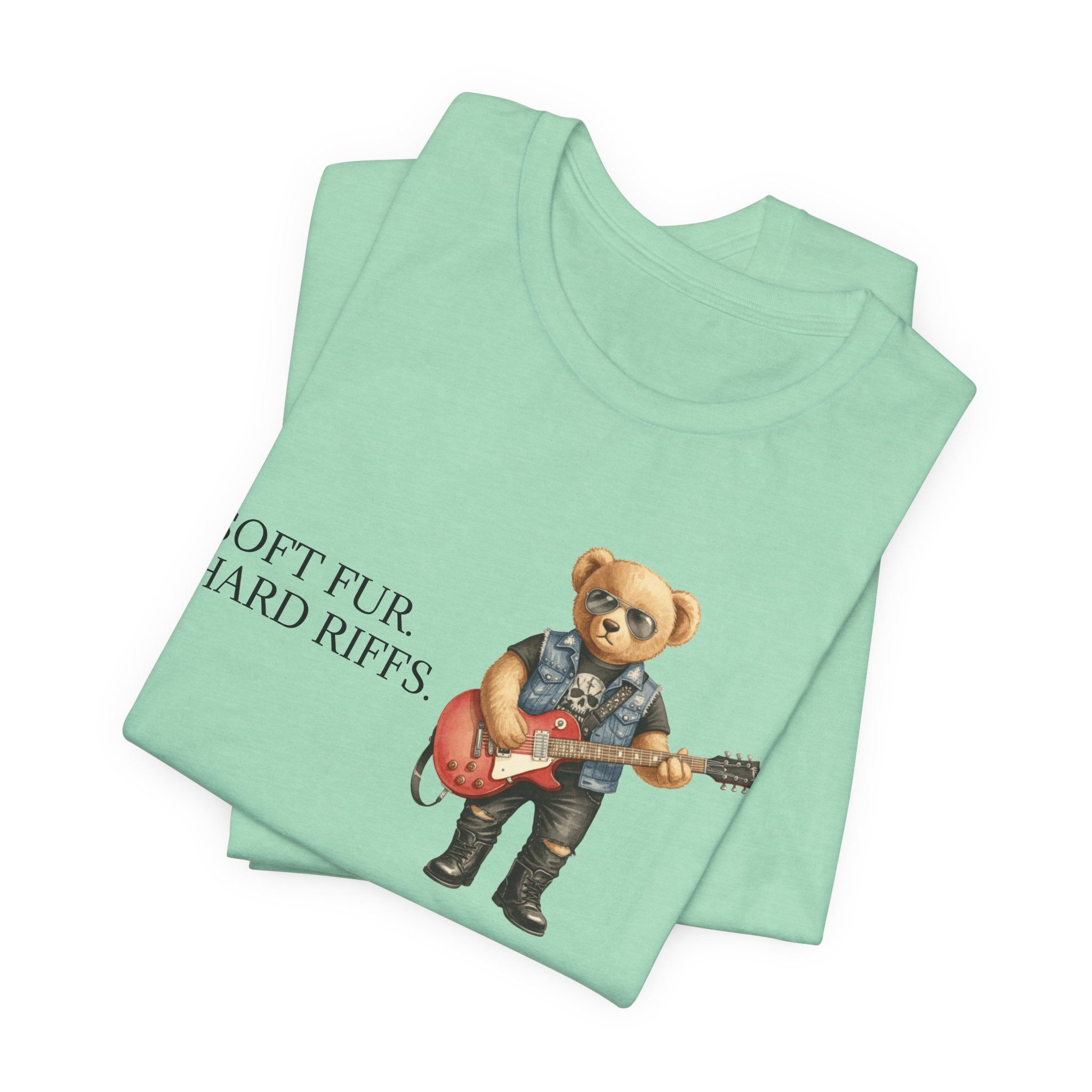 Soft Fur Hard Riffs bear with guitar T-Shirt
