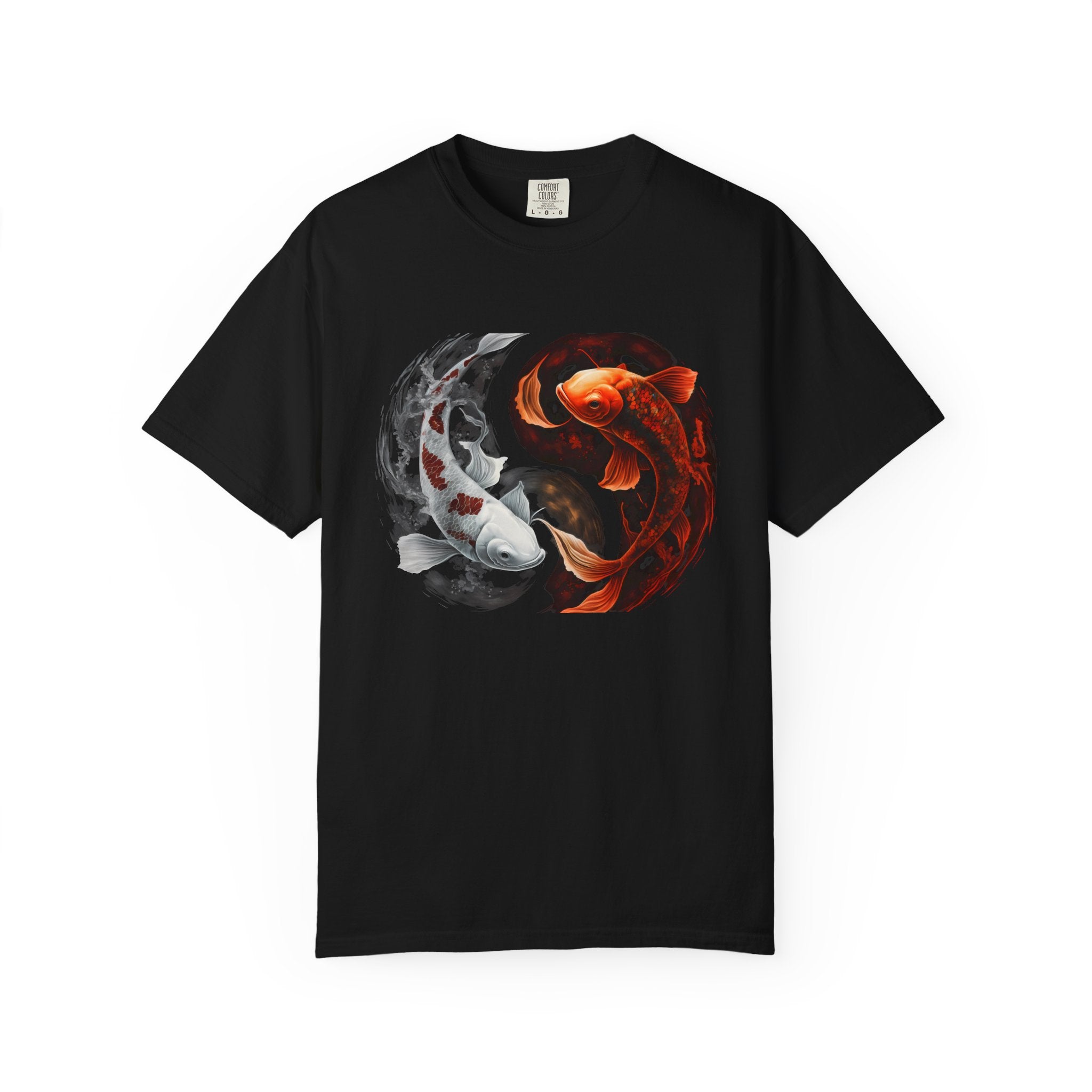 Koi Yin Yang T-Shirt — Red & White Koi Fish Graphic Tee
