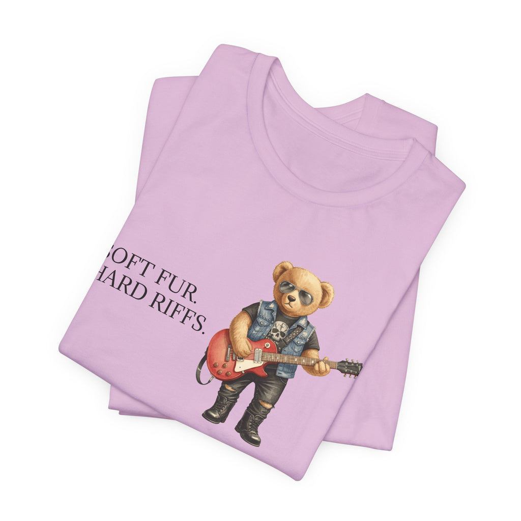 Soft Fur Hard Riffs bear with guitar T-Shirt