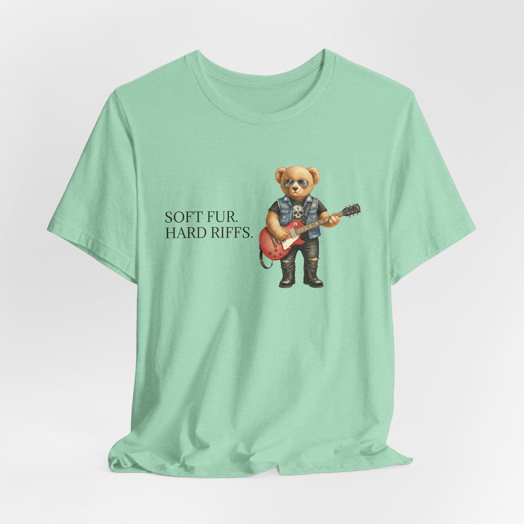 Soft Fur Hard Riffs bear with guitar T-Shirt