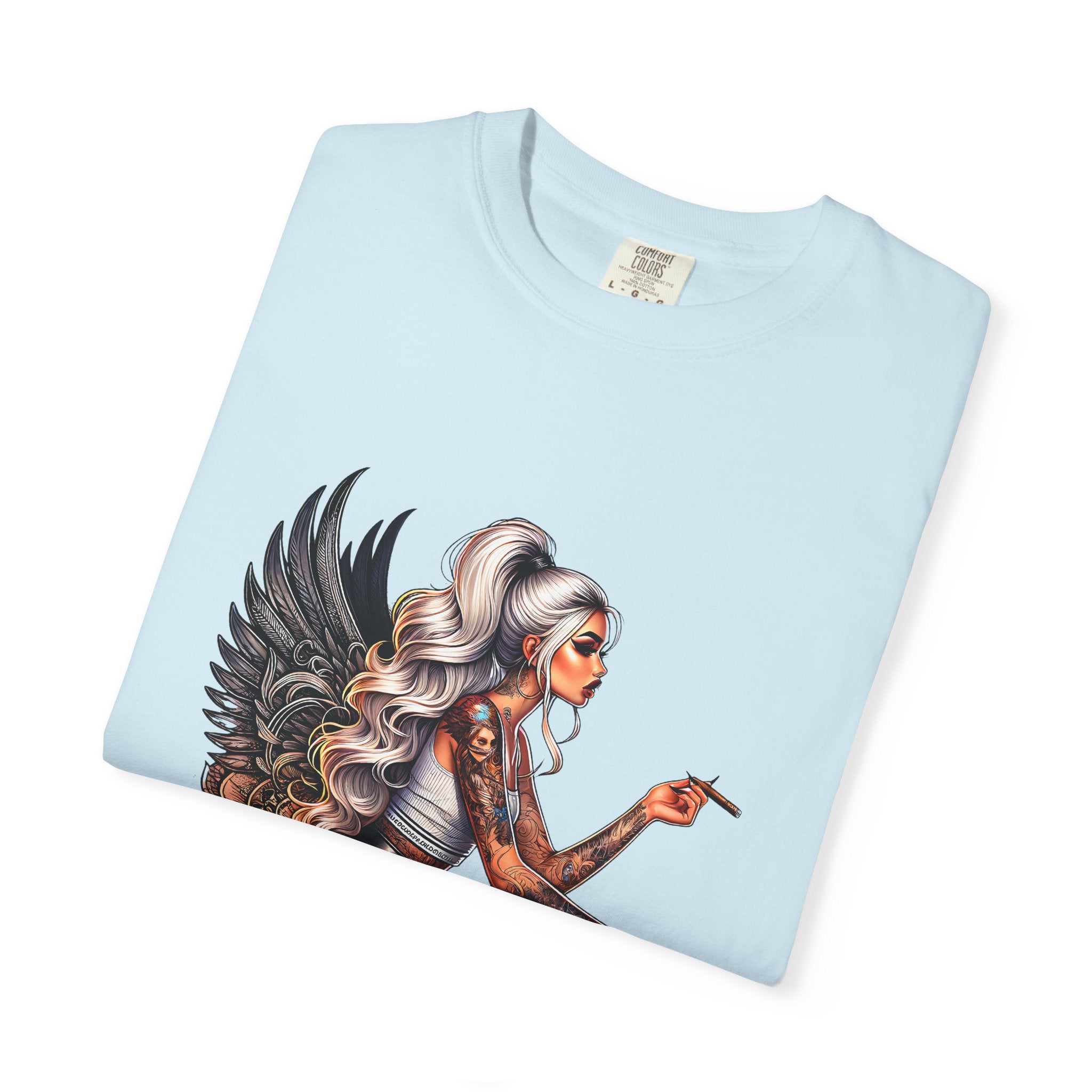 Badass Girl Garment-Dyed T-shirt, Rebel Chick Tee, Edgy Feminist Top, Cool Girl Tshirt, Unisex Graphic Shirt, Unique Streetwear Style