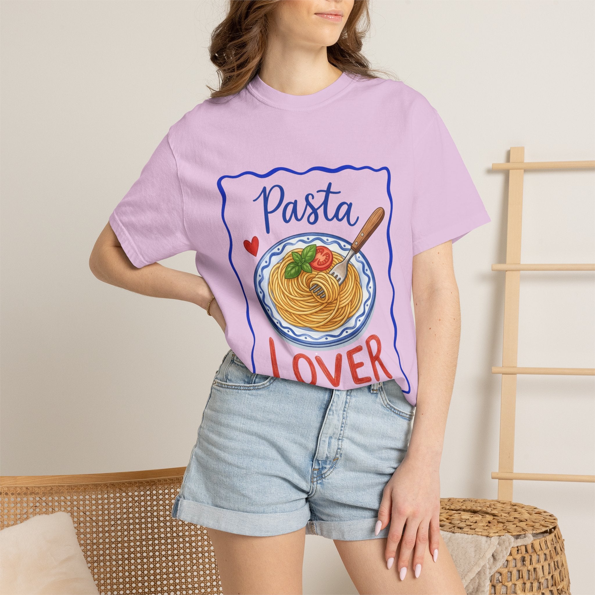 Pasta Lover plate illustration T-Shirt | Spaghetti graphic tee