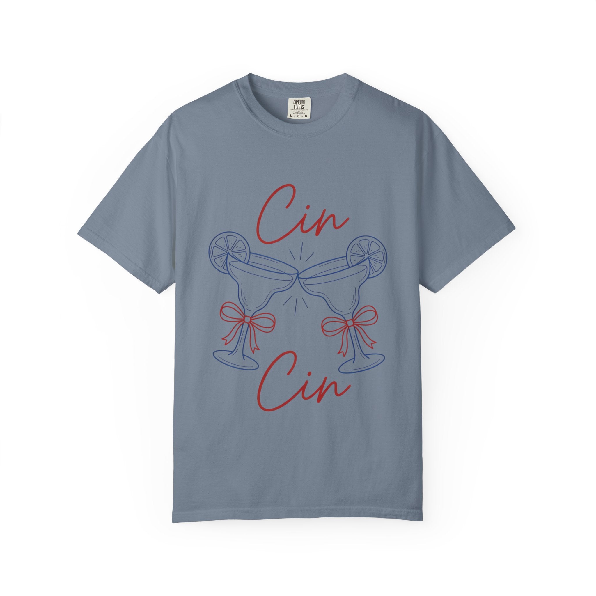 Cin Cin Cheers T-Shirt — Minimal Champagne Toast Graphic Tee