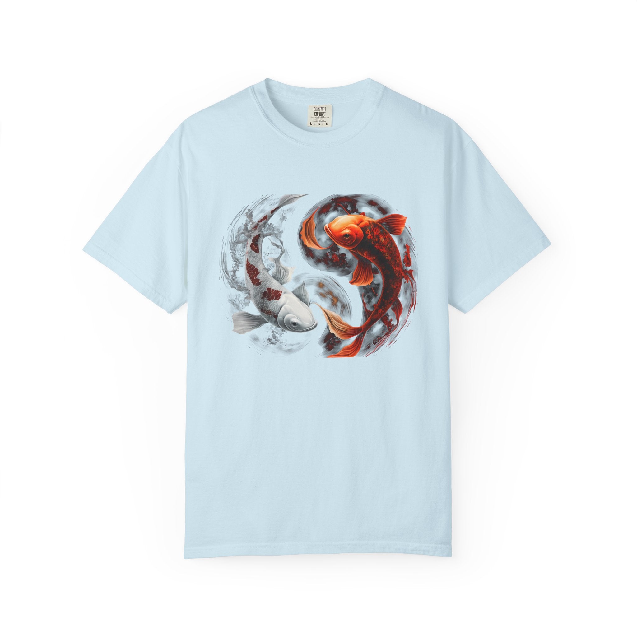 Koi Yin Yang T-Shirt — Red & White Koi Fish Graphic Tee