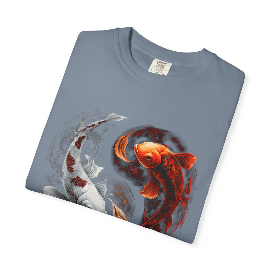 Koi Yin Yang T-Shirt — Red & White Koi Fish Graphic Tee