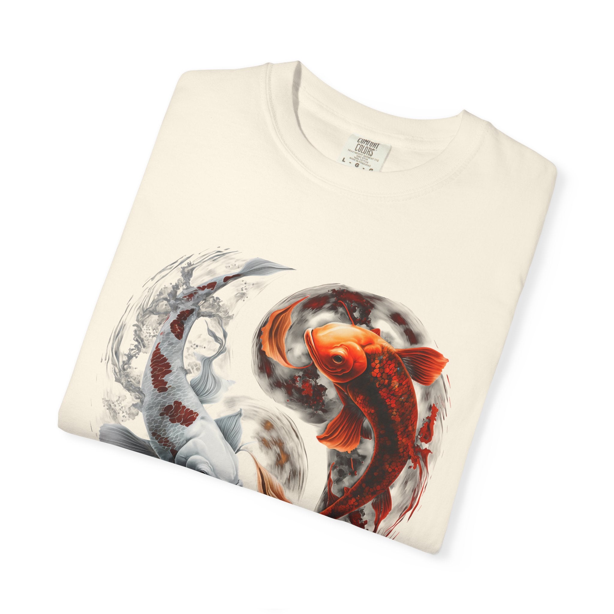 Koi Yin Yang T-Shirt — Red & White Koi Fish Graphic Tee