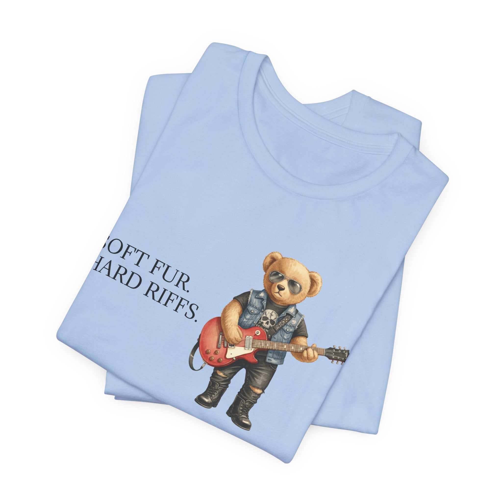 Soft Fur Hard Riffs bear with guitar T-Shirt