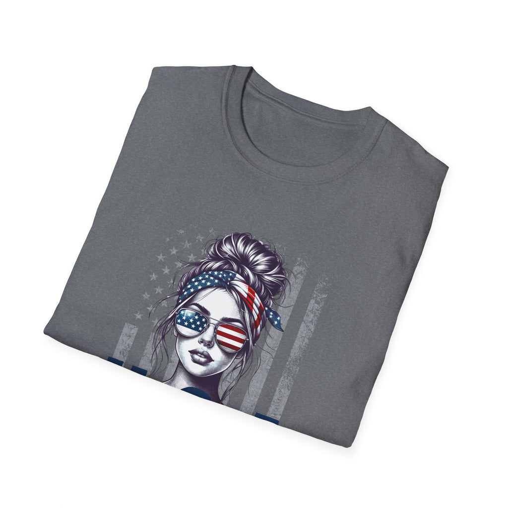Patriotic Tee, America Shirt, July 4th Clothing, Red White Blue Top, All Gender Softstyle T-Shirt