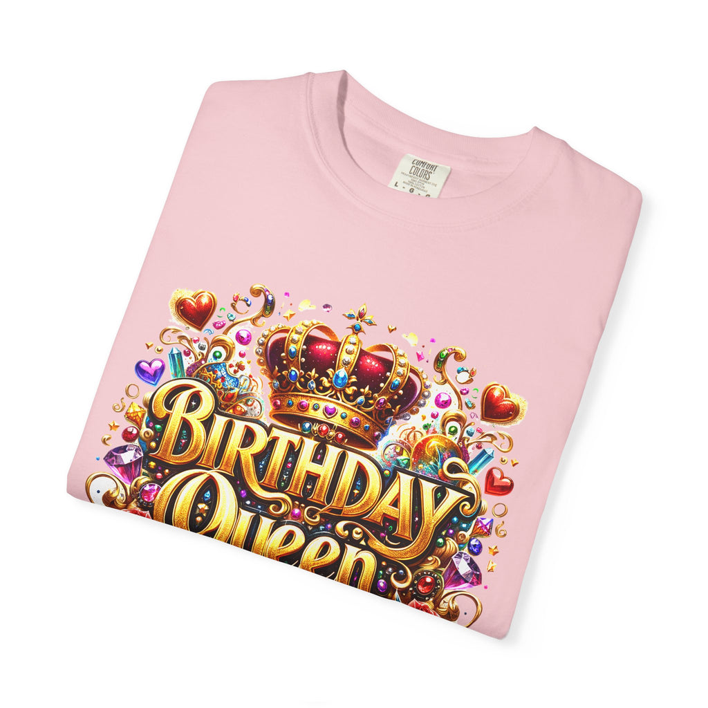 Birthday Queen T-Shirt | Crown, Roses, Colorful Confetti