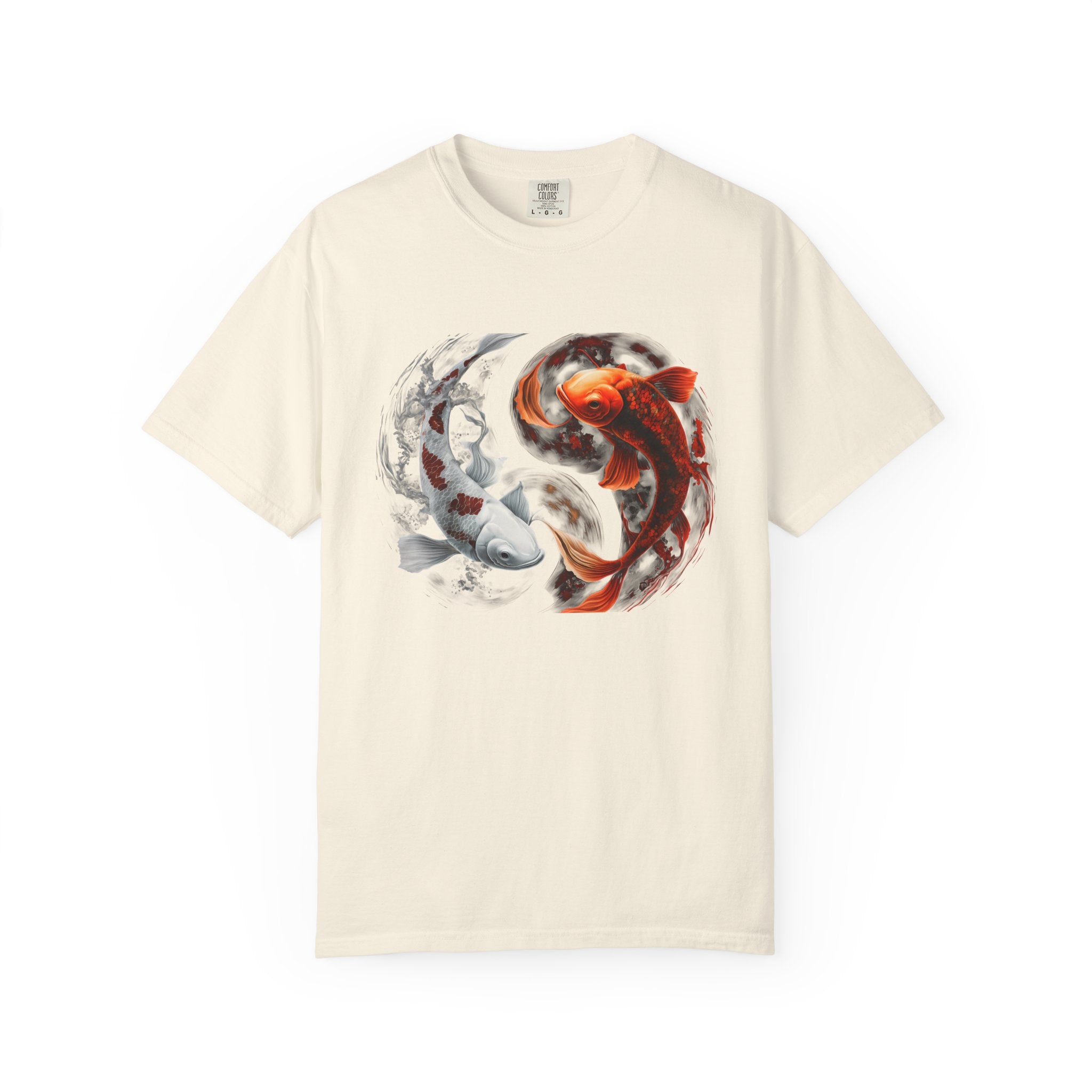 Koi Yin Yang T-Shirt — Red & White Koi Fish Graphic Tee