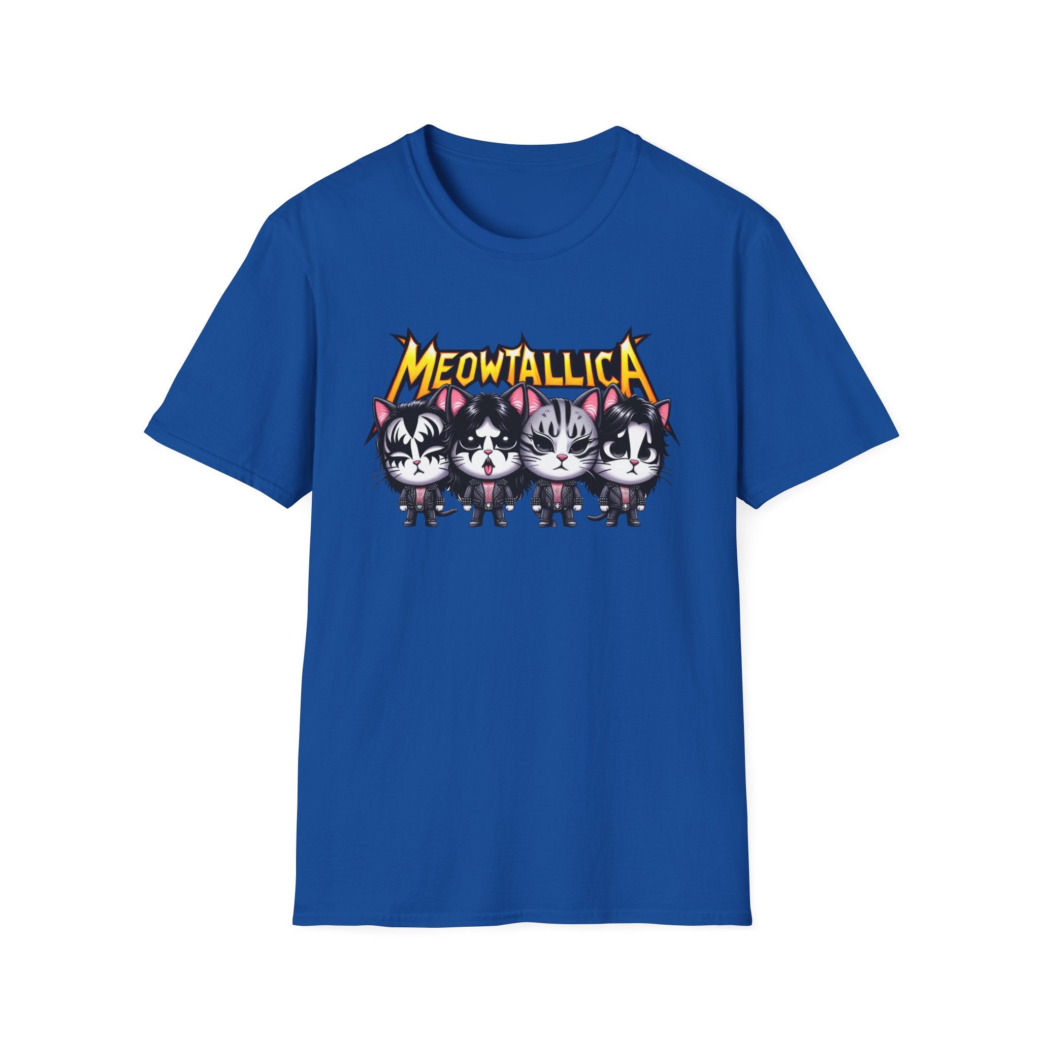 Meowtallica Cat Lover Unisex Softstyle Tee, Graphic Tee, Funny Cat Shirt, Cat Mom Gift, Cat Dad Tee, Cat Lady Tee