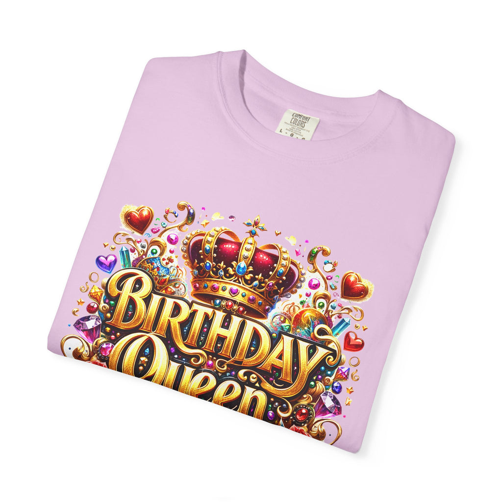 Birthday Queen T-Shirt | Crown, Roses, Colorful Confetti