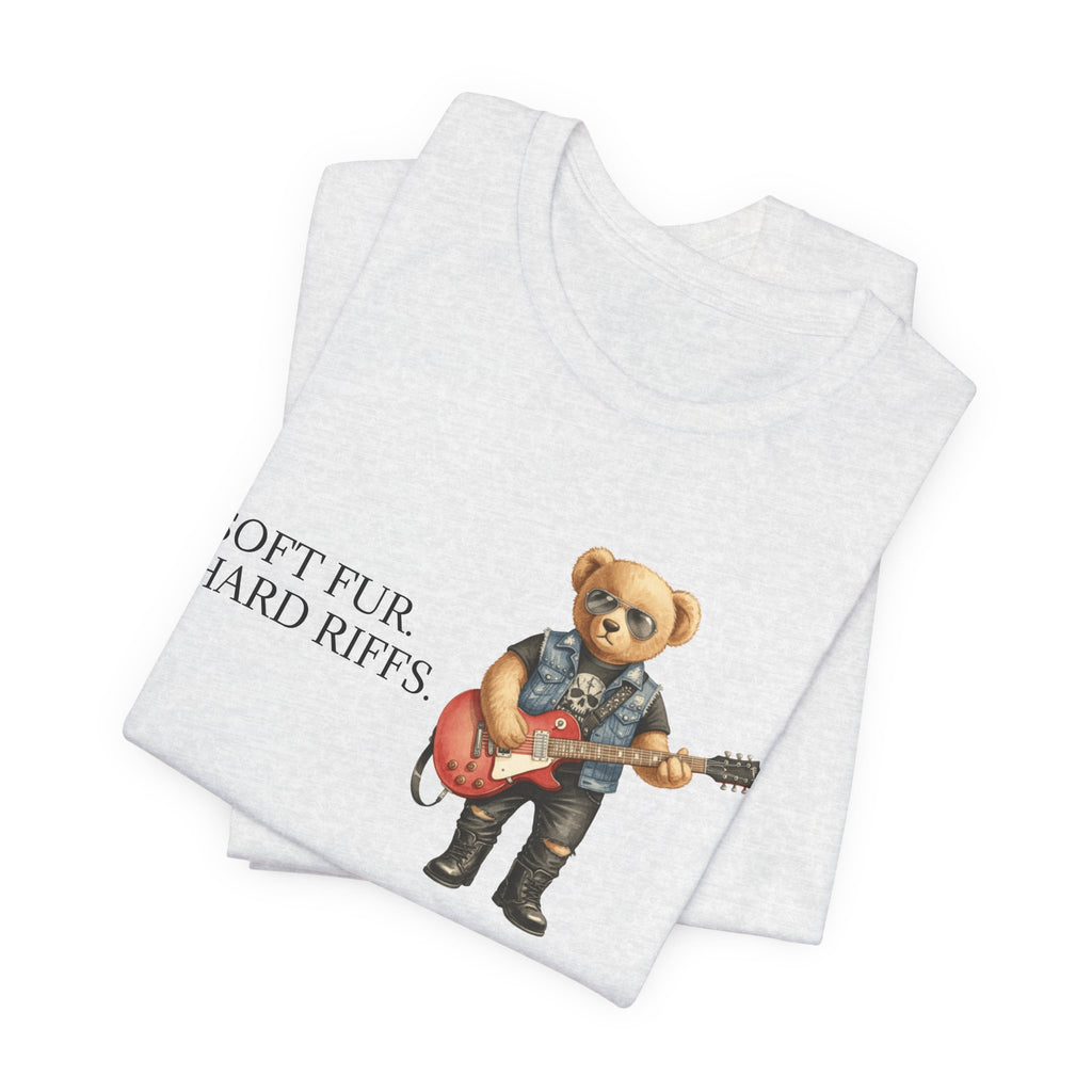 Soft Fur Hard Riffs bear with guitar T-Shirt